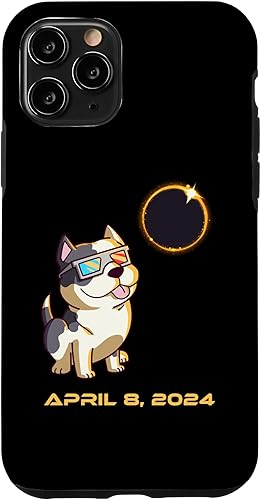 Vista 22 de iPhone 15 Total Solar Eclipse April 8 2024 Totality Dog Pitbull Case