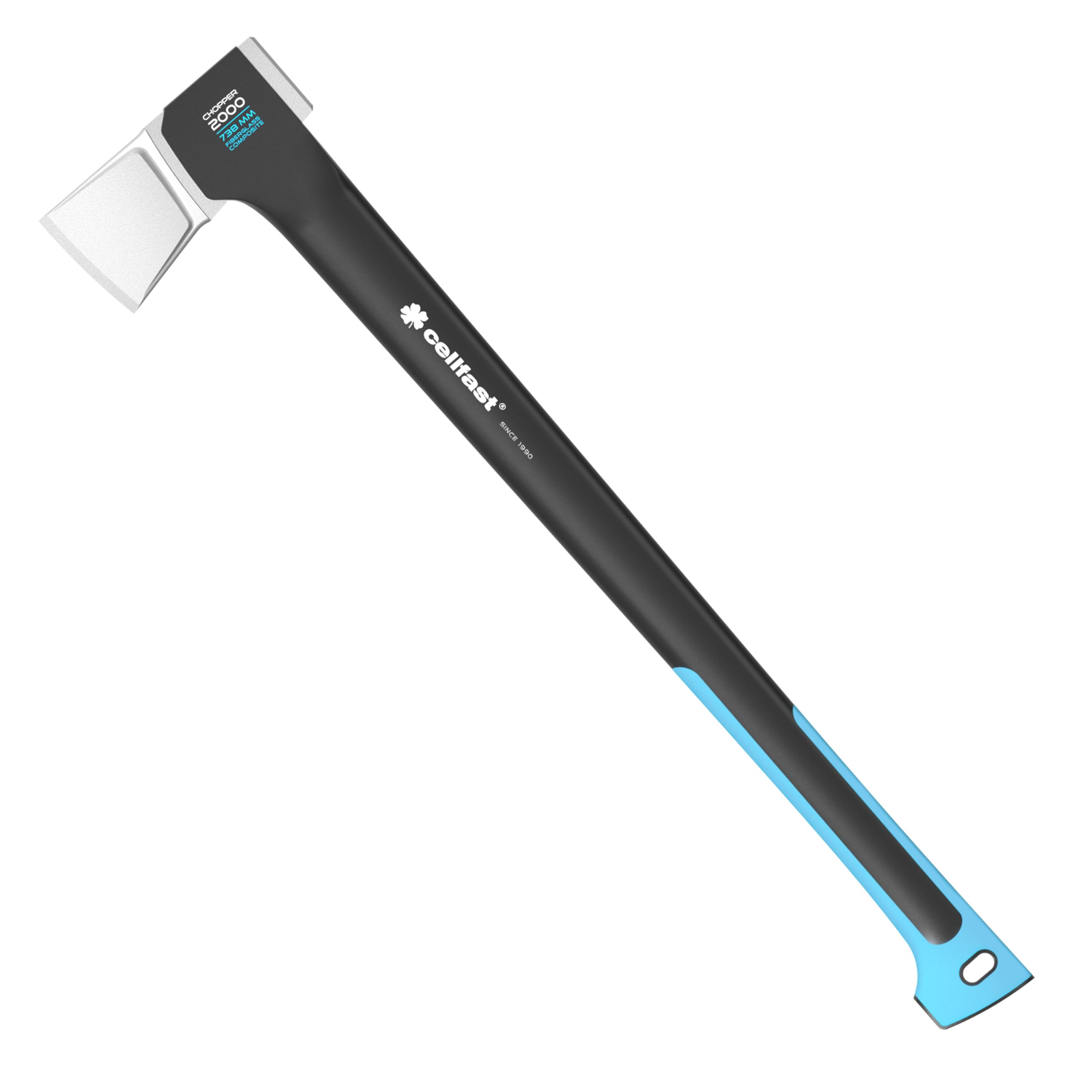 CELLFAST Axt Spaltaxt Für Mittelgroße Stämme Transportschutz Haltbar Gehärteter Stahl Safetouch Glasfaserverstärkter Stiel 740 mm 2 kg