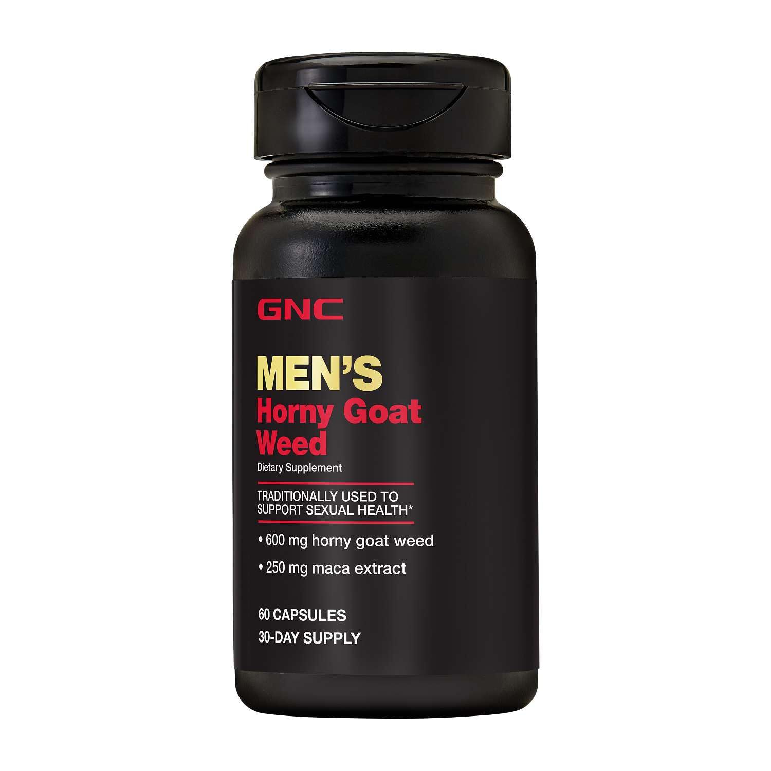 GNC Horny Goat Weed 600 MG Supplement, 60 Capsules
