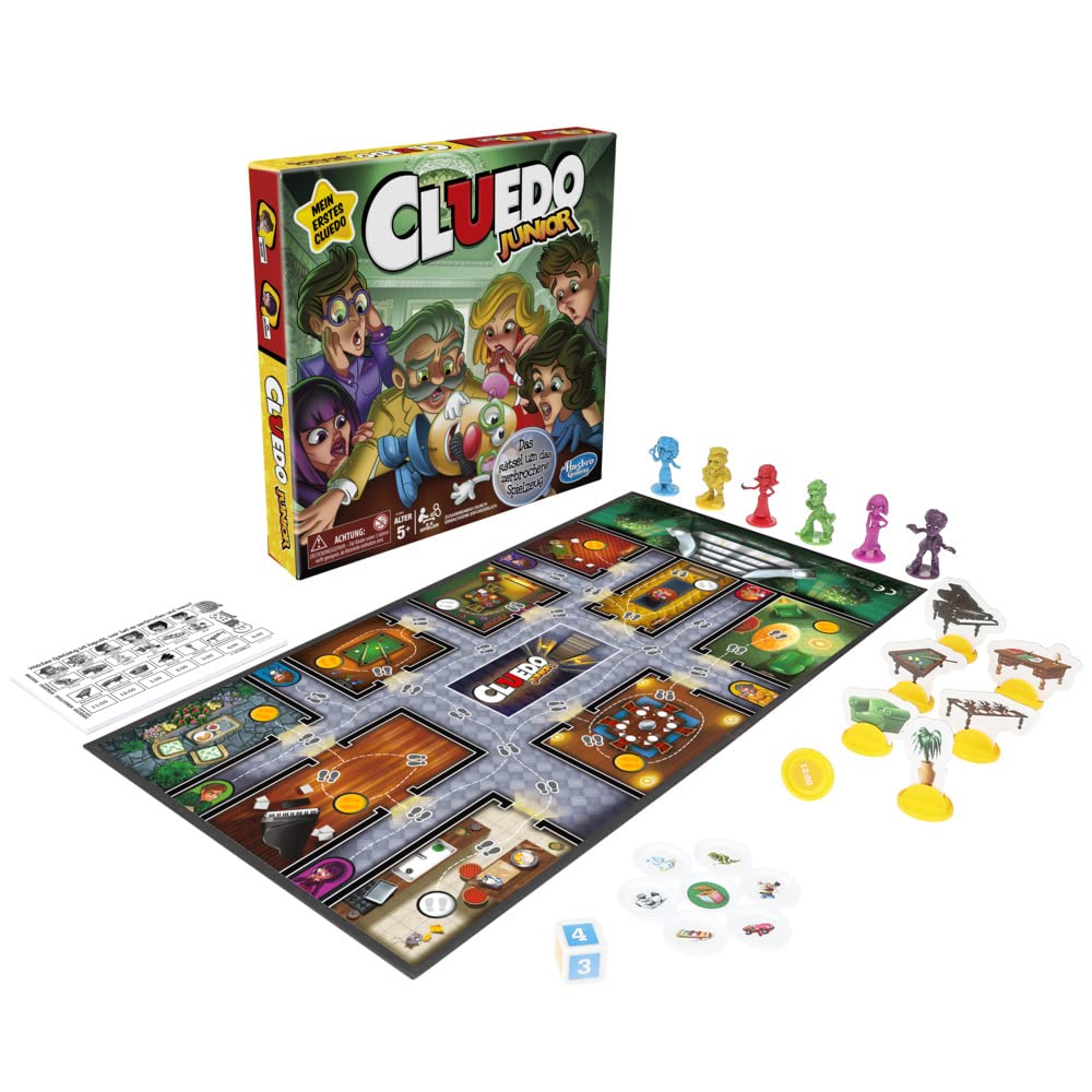Hasbro Gaing, Cluedo Junior, Gioco da Tavolo, Ideale per Faiglia e Aici, Ottia Idea Regalo