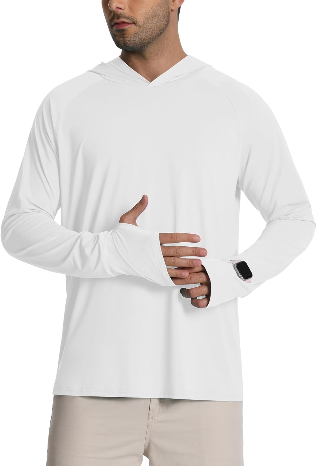 Hotfiary Mens Sun Protection Shirts UPF 50+ Long Sleeve Hoodie for Men UV Hooded Rash Guard Swim Shirts Running Hiking