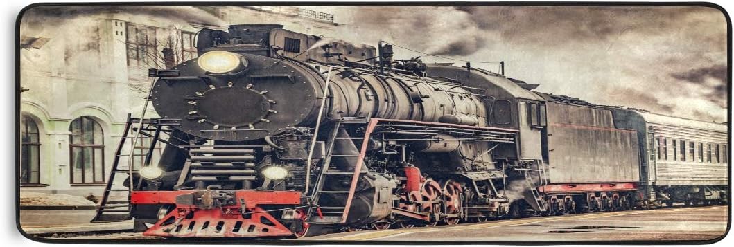 ALAZA Vintage Steam Train Collection Area Mat Rug Rugs for Living Room Bedroom Kitchen 2' x 6'
