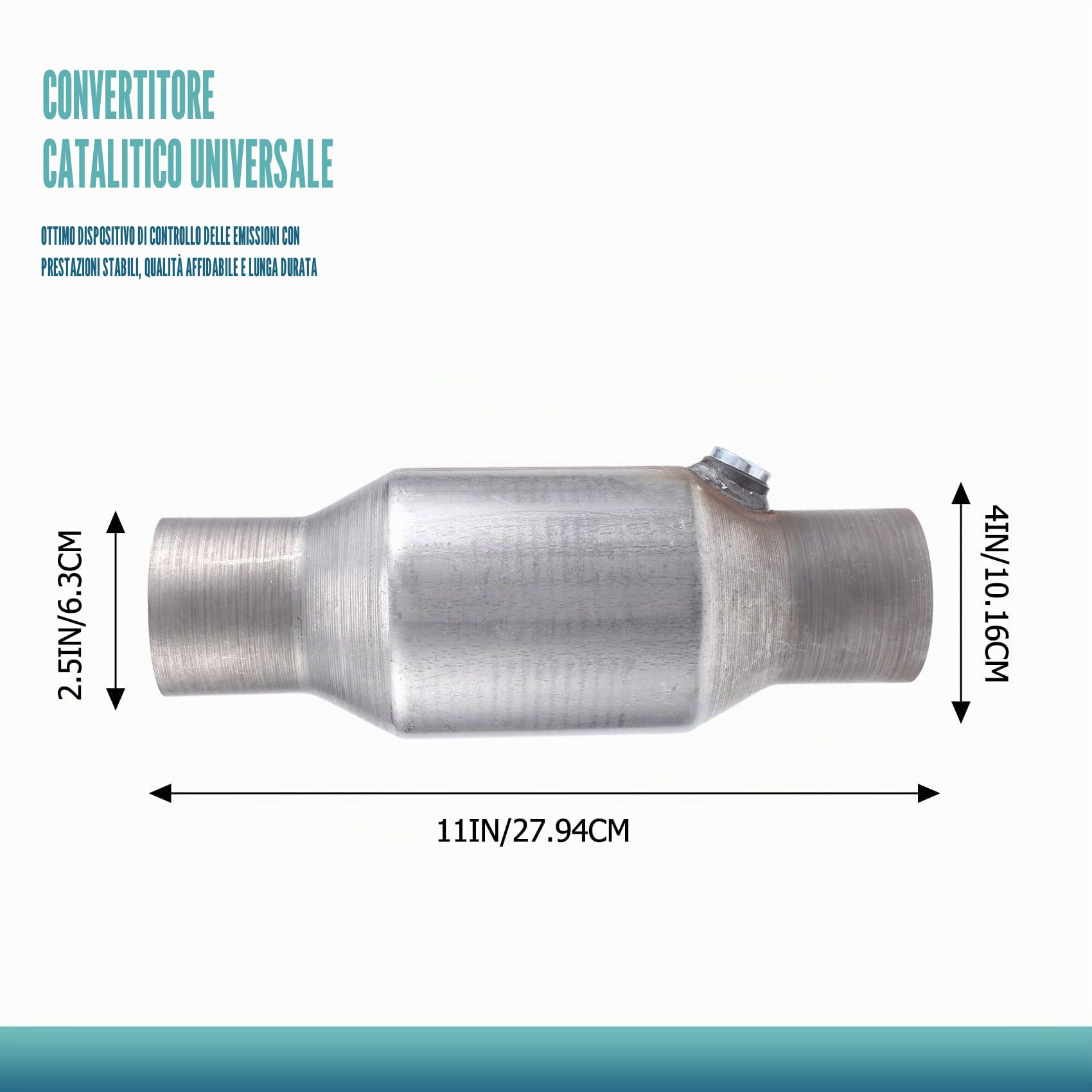 1 Stück 2,5 Spun Catalizzatore Catalitico Universale Alto Flusso Acciaio 425250 Scarico Catalizzatore Catalitico