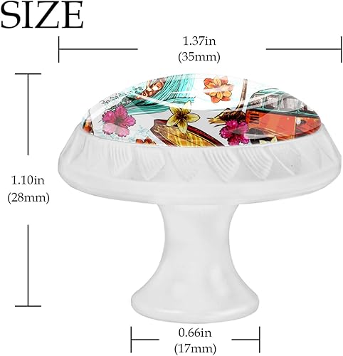 Miniatura 4 de Perillas redondas decorativas para armario de cocina, cajones de armario, cómoda, 4 unidades, patrón de surf