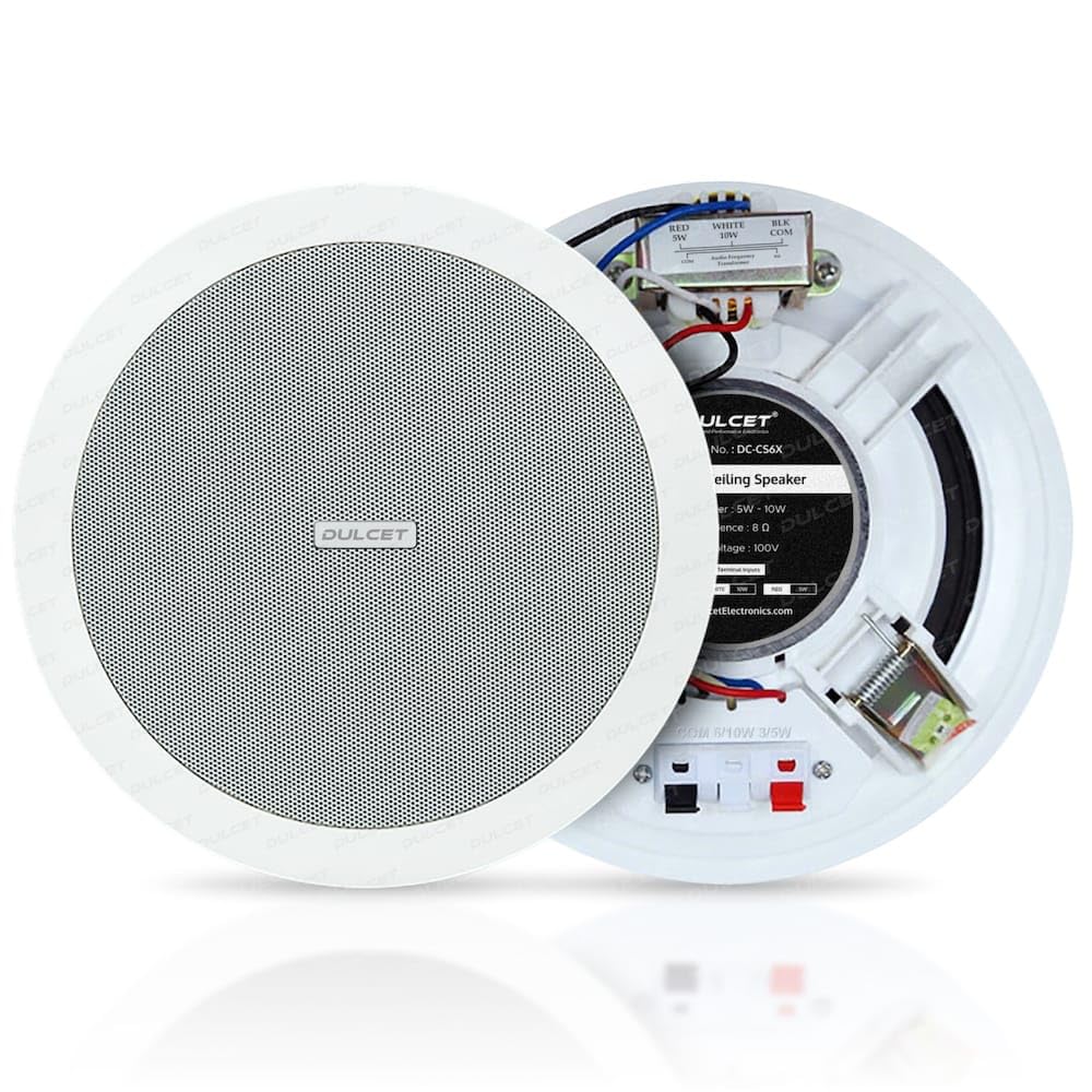 DULCET DC-CS6X 10W 6.5" 8 Ohm Full Range Wired Ceiling Speaker