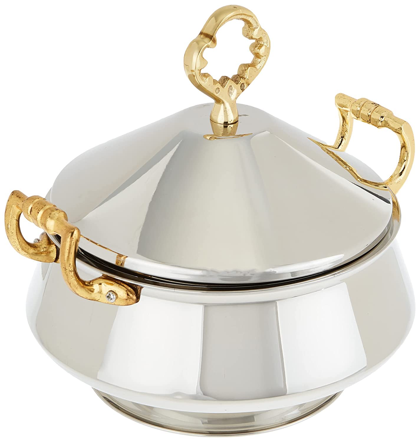 BLACKSTONE Hot Pot Stainless Steel Casserole with Hand Crafted Design Handles Perfect for your Dining Table, Puff Insulated Casserole hotpot - Salma (1500 ML)