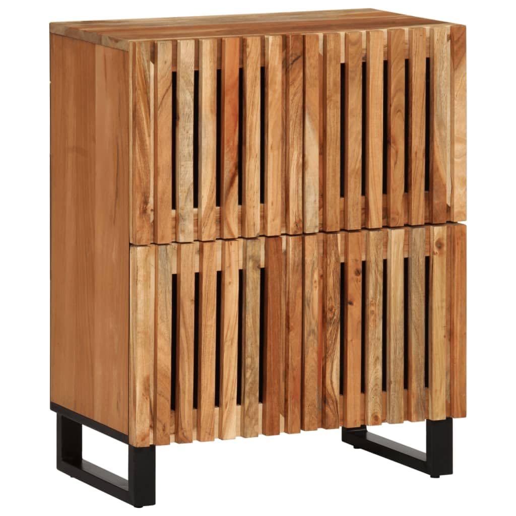 Buffet 4 portes en bois d'acacia massif commode industrielle 75 cm