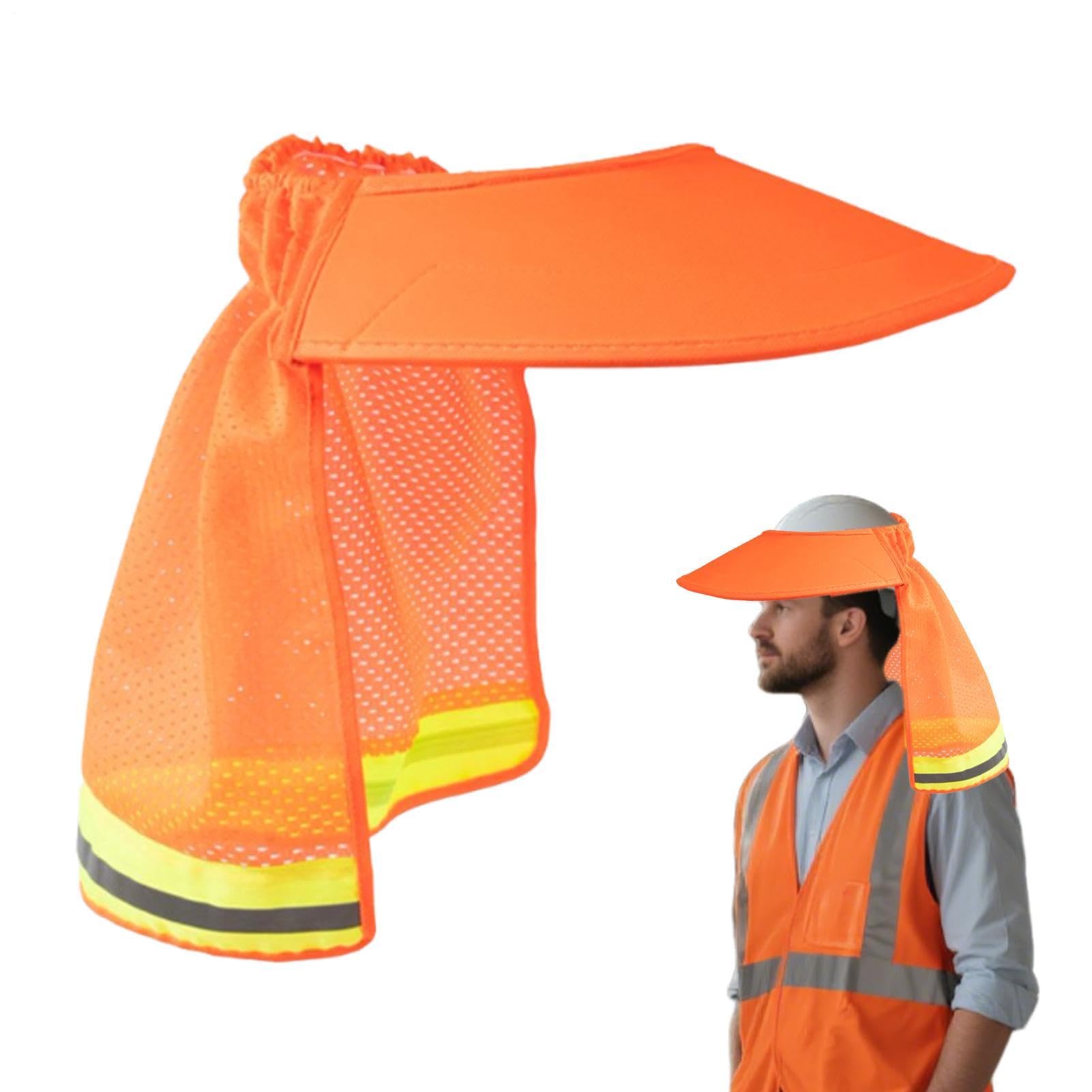 Parasol pour Casque De Sécurité, Parasol en Maille À Bord Complet avec Bande Réfléchissante, pour Chantier De Construction Extérieur Et Extérieur À Long Terme, Haute Visibilité