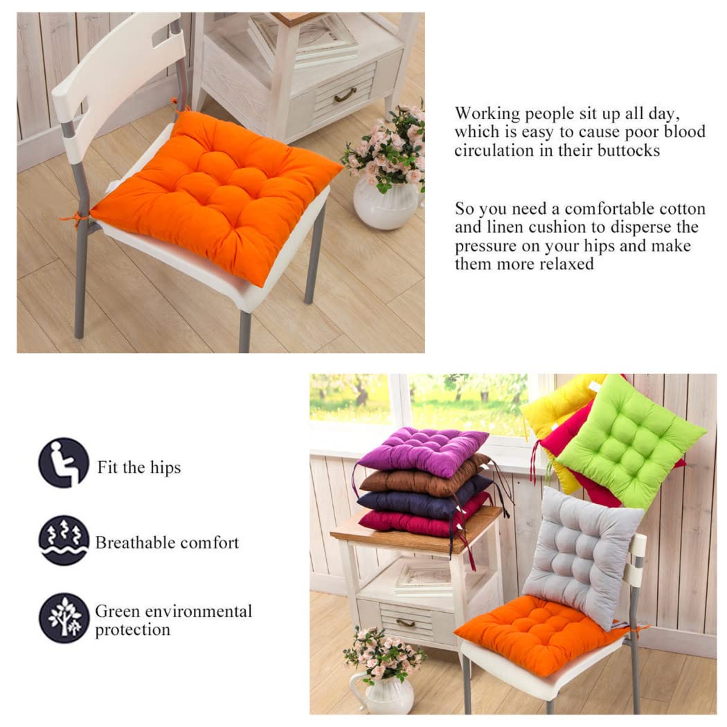 YOUNGC Confezione da 4 Cuscini per Seduta Quadrati, Cuscini per Sedie di Aggiornamento per Sedia da Pranzo, Imbottitura per Seduta 40X40 cm, Cuscino per Sedia Spesso e Comodo con Lacci Antiscivolo
