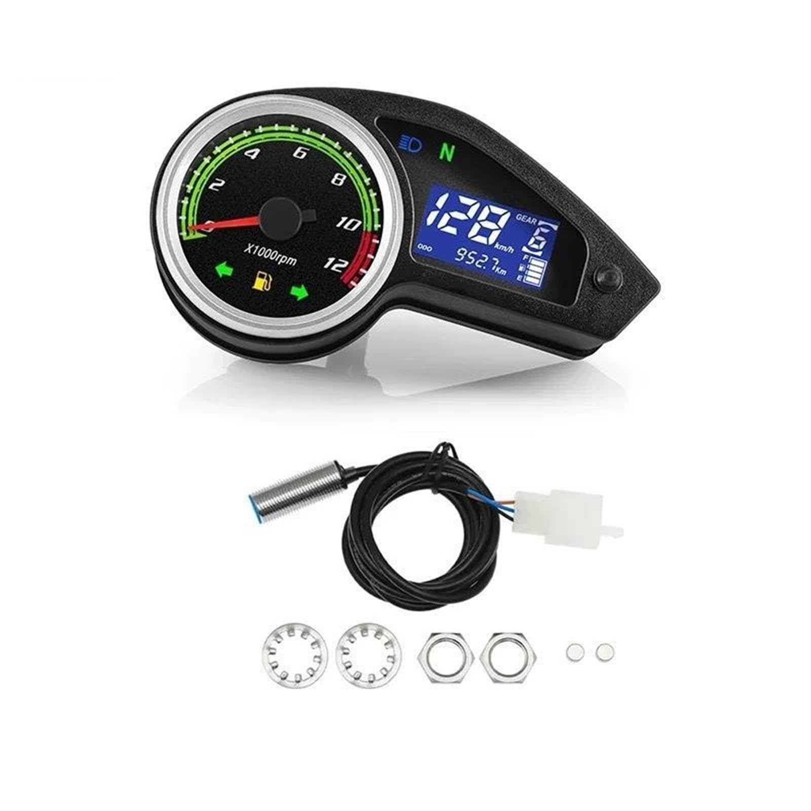 Velocímetro Motocicleta Tacómetro LCD Instrumento Digital