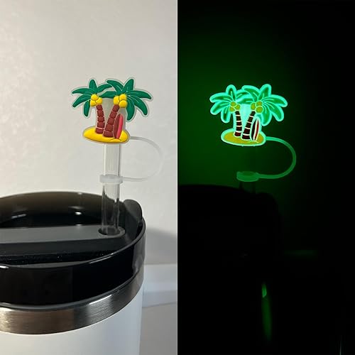 Miniatura 4 de Tapa luminosa de popote de 0.4 pulgadas para vasos Stanley de 30 y 40 onzas, que brilla en la oscuridad, 8 piezas de 0.394 in de ancho, bonitas