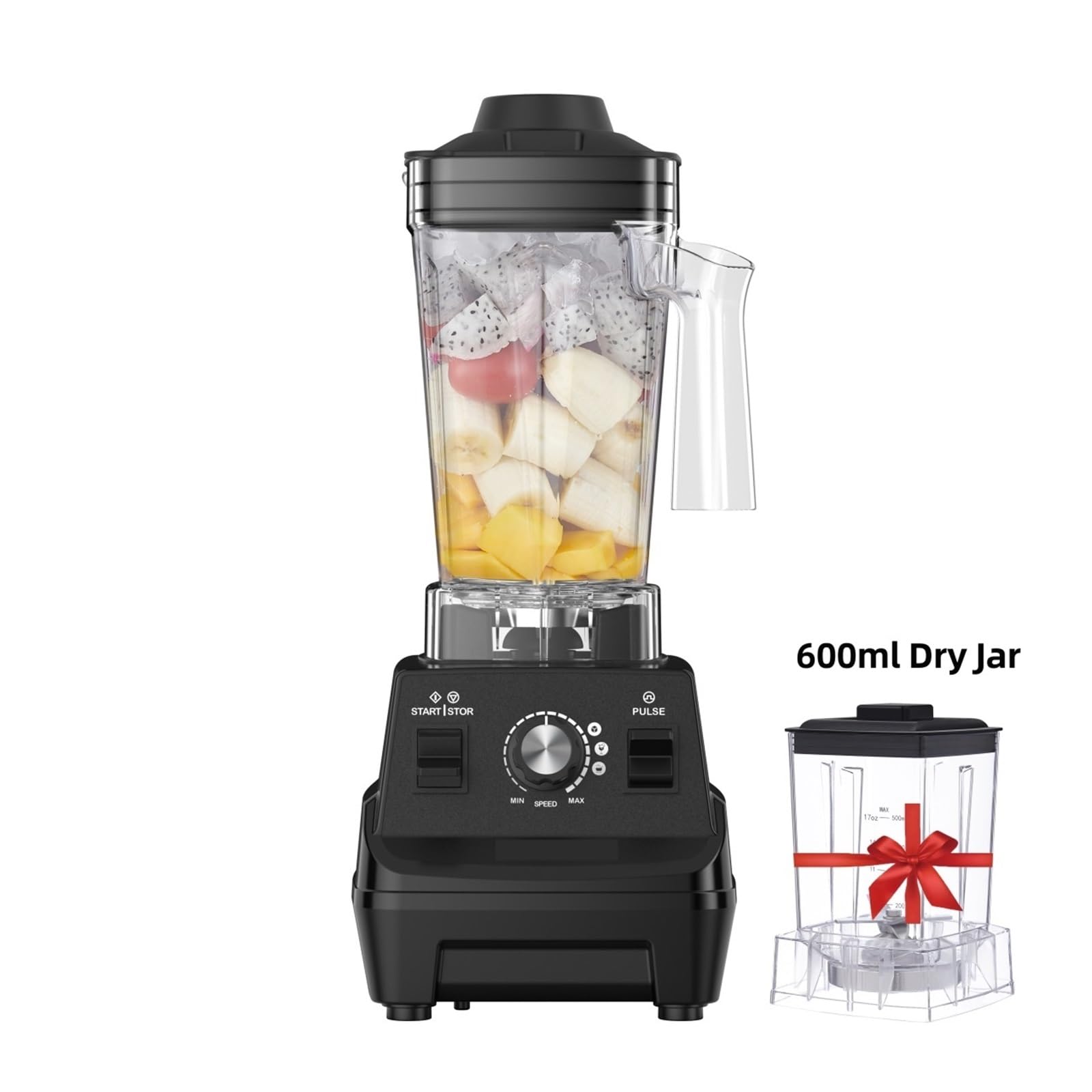 2-częściowy mikser kuchenny o dużej mocy 1800 W, 1,8 l i 0,6, do smoothie, z dwoma dzbankami sokowirówką wysokiej wydajności Szybkie Wydajne Miksowanie(G5001 RED)