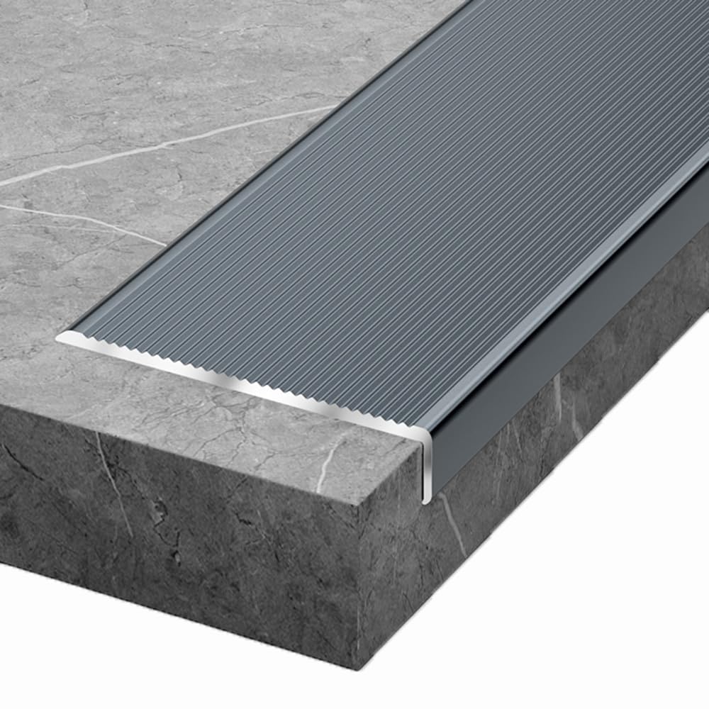 Anti-Slip Stair Nosing, 4in Wide, Stair Nose Molding L Shape Steps Edge Trim, Anti-Slip Step Strips