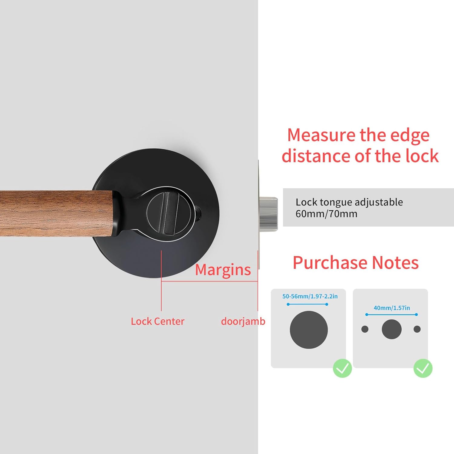 10 Pack Gold Keyless Zinc Alloy Wooden Door handlesleft or Right Hand Door Handles, Used for Bedroom or Bathroom Door Locks