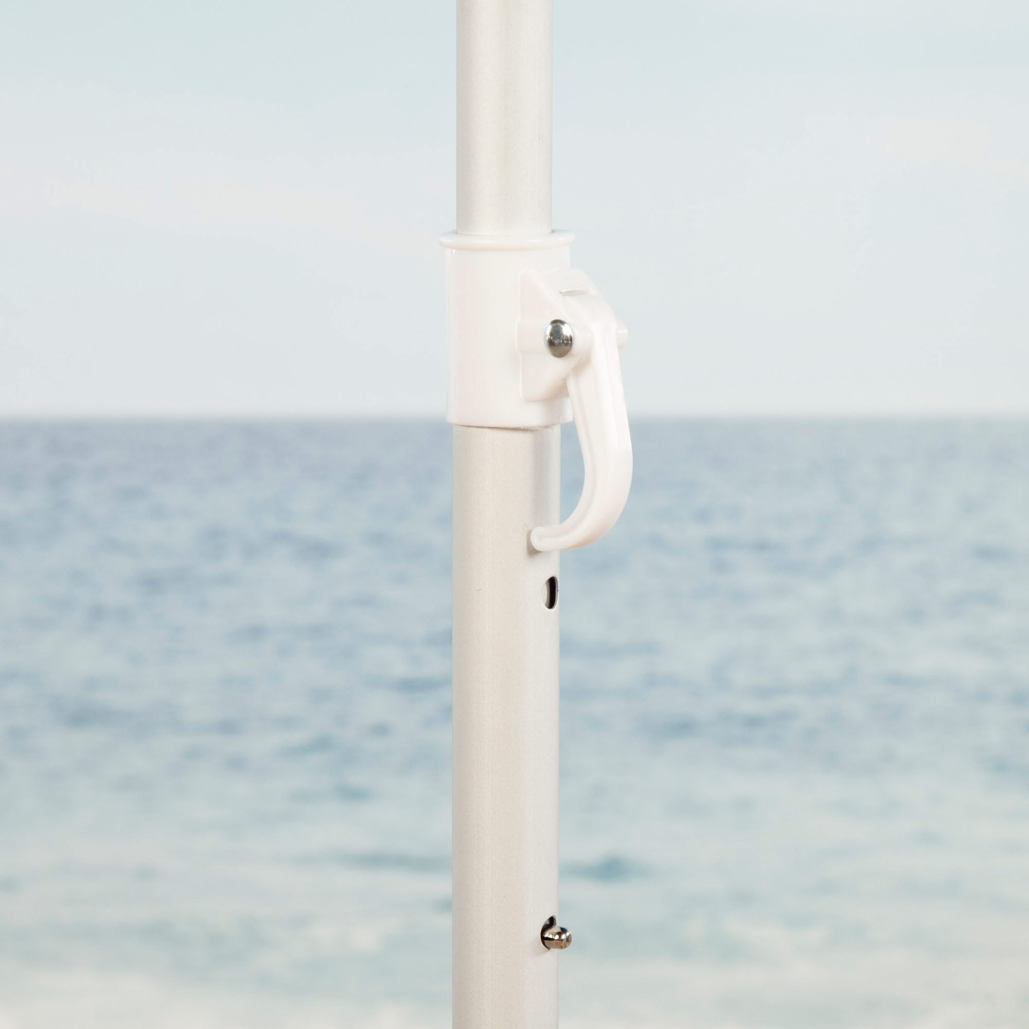 AKTIVE Ombrellone da spiaggia e da pesca antivento 200 cm, Blu, UV50, Palo basculante, Ventilazione superiore