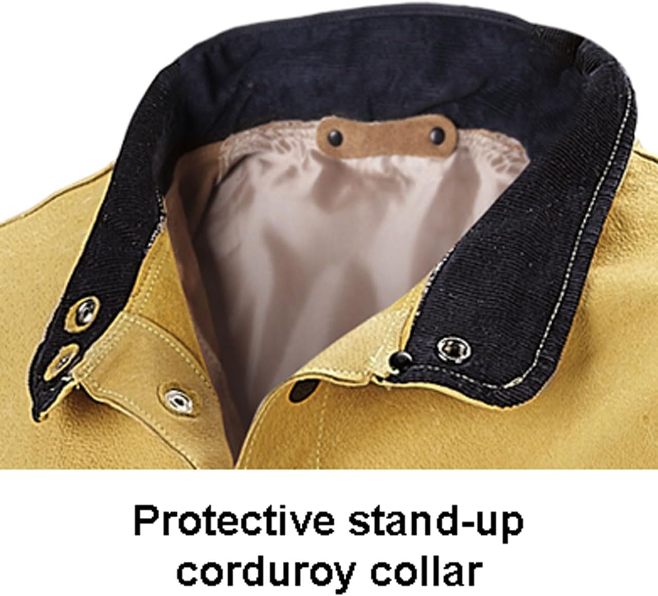 Black Stallion (30PWC DuraLite Welding Jacket, Pigskin Leather, Welder's Collar, Abrasion Resistant, Kevlar Stitching