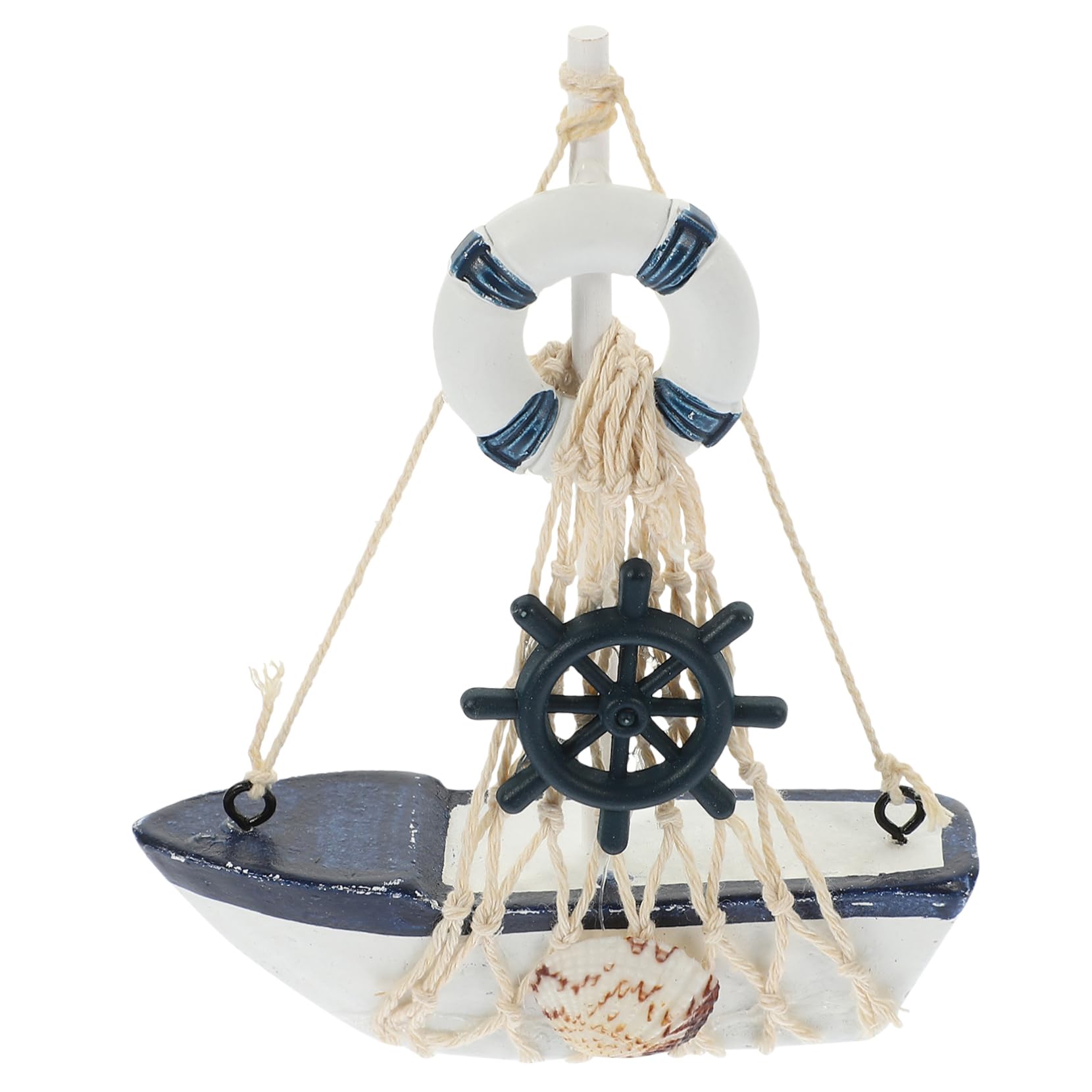 ABOOFAN Beach Table Decor Mediterranean Nautical Boat Model Wooden Sailboat Home Decoration