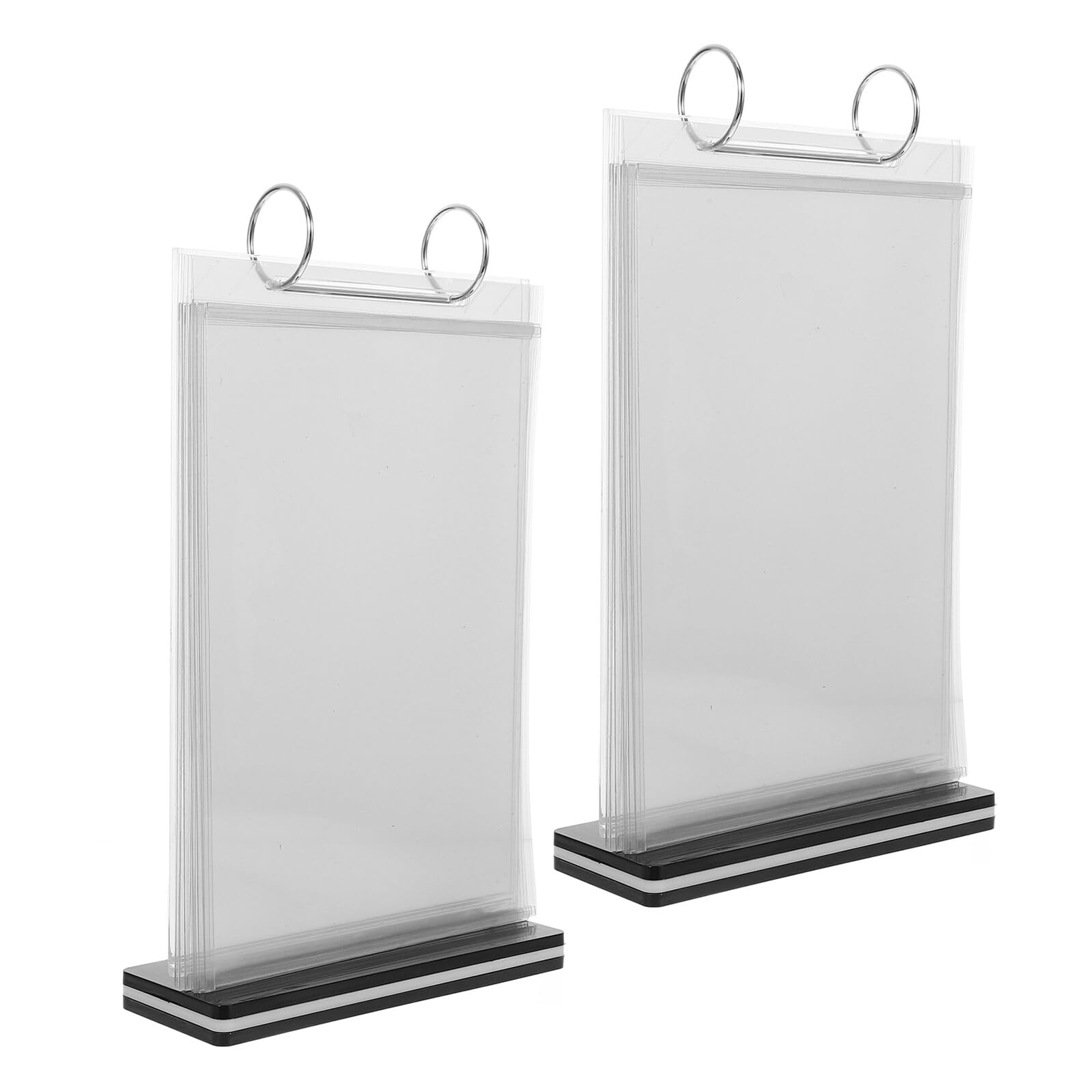 Didiseaon Soporte de Mesa para Menú A5 Transparente Acrílico Doble Cara 2 Piezas Exhibidor de Menú Plegable para Restaurante Oficina Cafetería Vertical para Carteles y Tarjetas