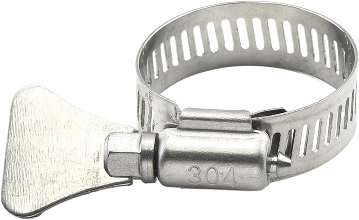 2-10pcs Worm Gear Hose Clamps 6-95mm Adjustable Key Clamps Hose Clip Stainless Steel for Water Pipe Automotive Mechanical(6-12mm 10pcs)