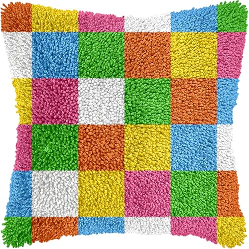 Image of Puzamen Latch Hook Pillow Kits for Adults 17 * 17IN Latch Hook Kit