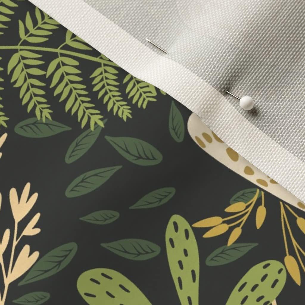 Spoonflower Fabric - Moths Butterflies Green Leaves Nature Botanical Fantasy Garden Insects Printed on Upholstery Velvet Fabric Fat Quarter - Upholstery Home Decor Bottomweight Apparel