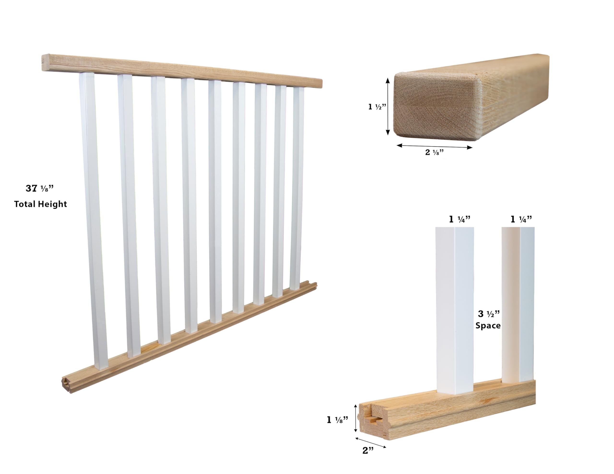 Indoor Wood Railing Kit VEVOR Stair Railing Kit Aluminum Handrail