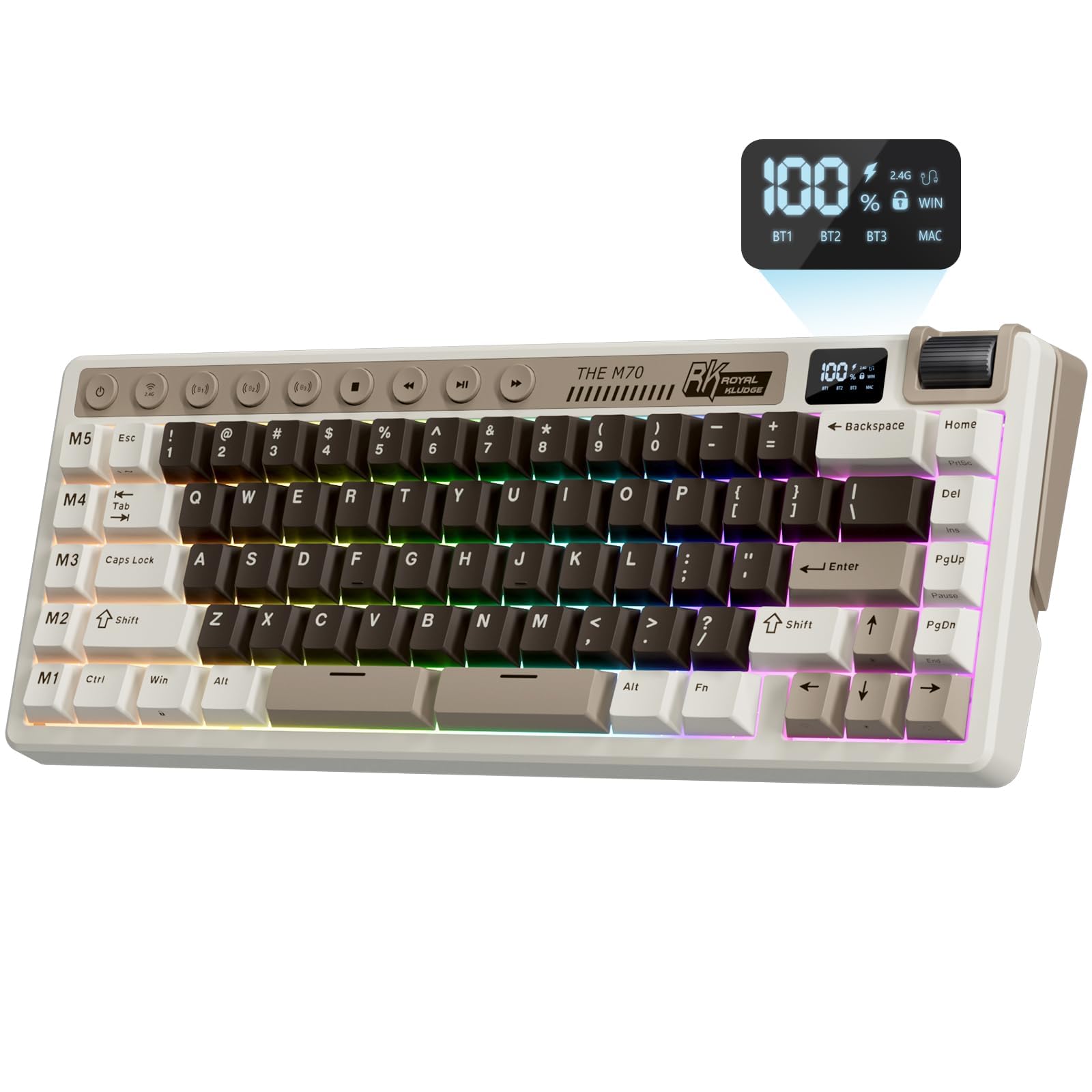 RK M70 メカニカルキーボード 本体 Amazon.com: RK ROYAL KLUDGE M70 Wireless Mechanical Keyboard