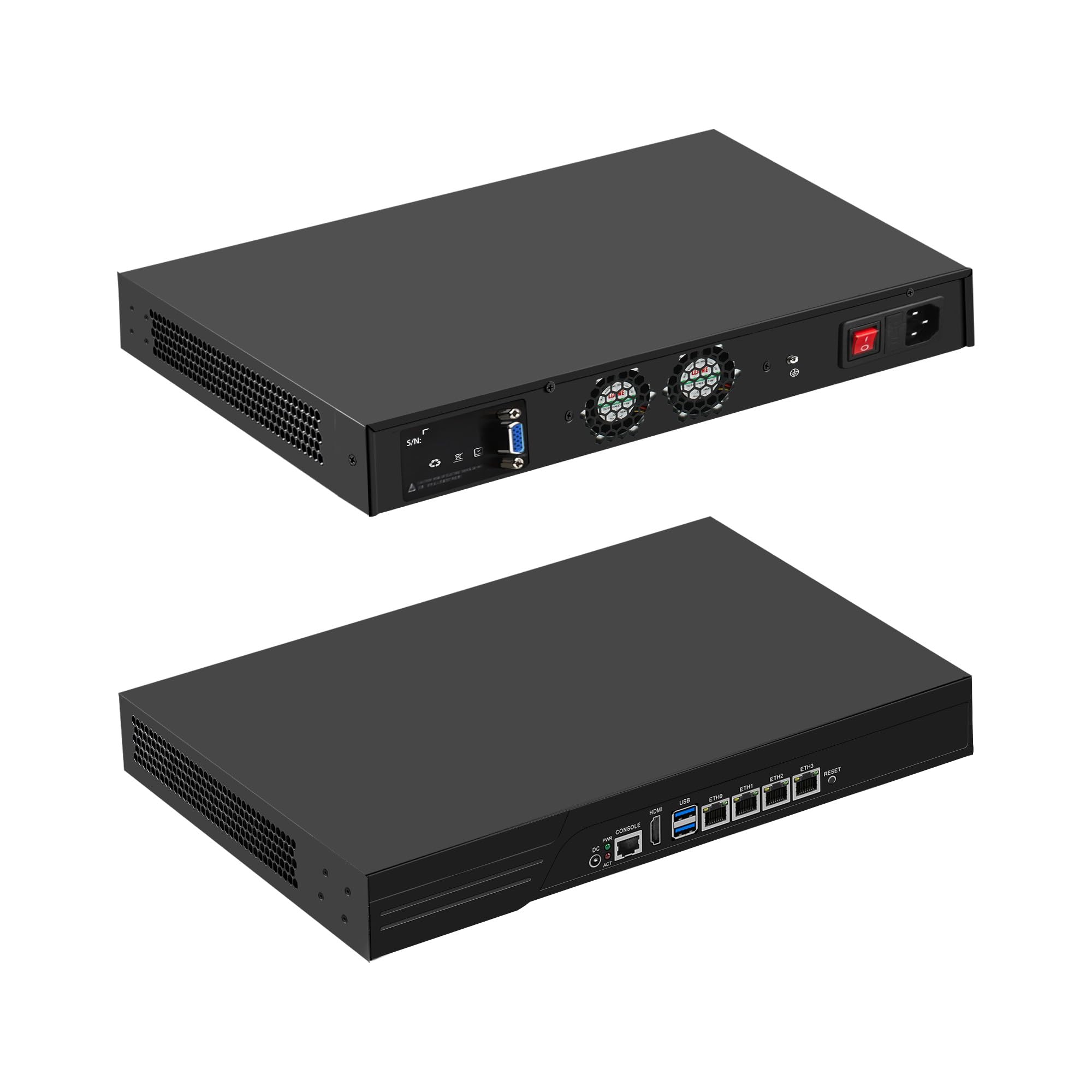 CWWK 1U Firewall Appliance, Rackmount Router Hardware, 4 x 2.5GbE i226-V, N3160 13" Rack PC, 8GB RAM 64GB mSATA SSD, Compatible with OPNsense, Homelab Network Server, AES-NI