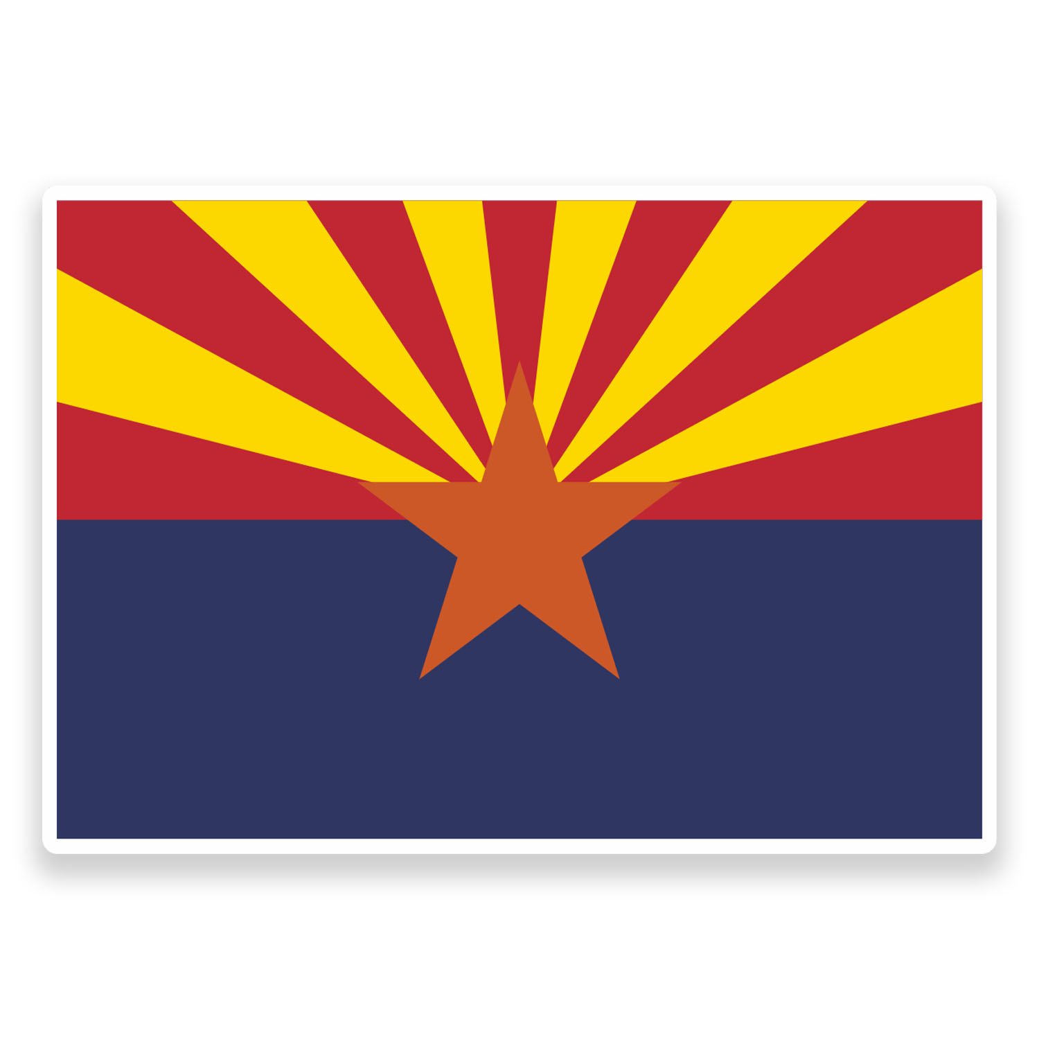 Destinationvinyl Multi 2 X 10Cm Arizona Flag Vinyl Decal Sticker Laptop Car Tablet Usa America #9004 (10Cm Wide X 7Cm High)