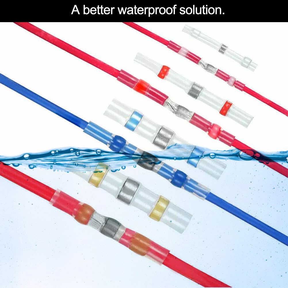 Connettori Elettrici Termorestringenti - Set Da 100 Pezzi Per Auto E Moto, Impermeabili IP67, Per Fili 26-24 AWG