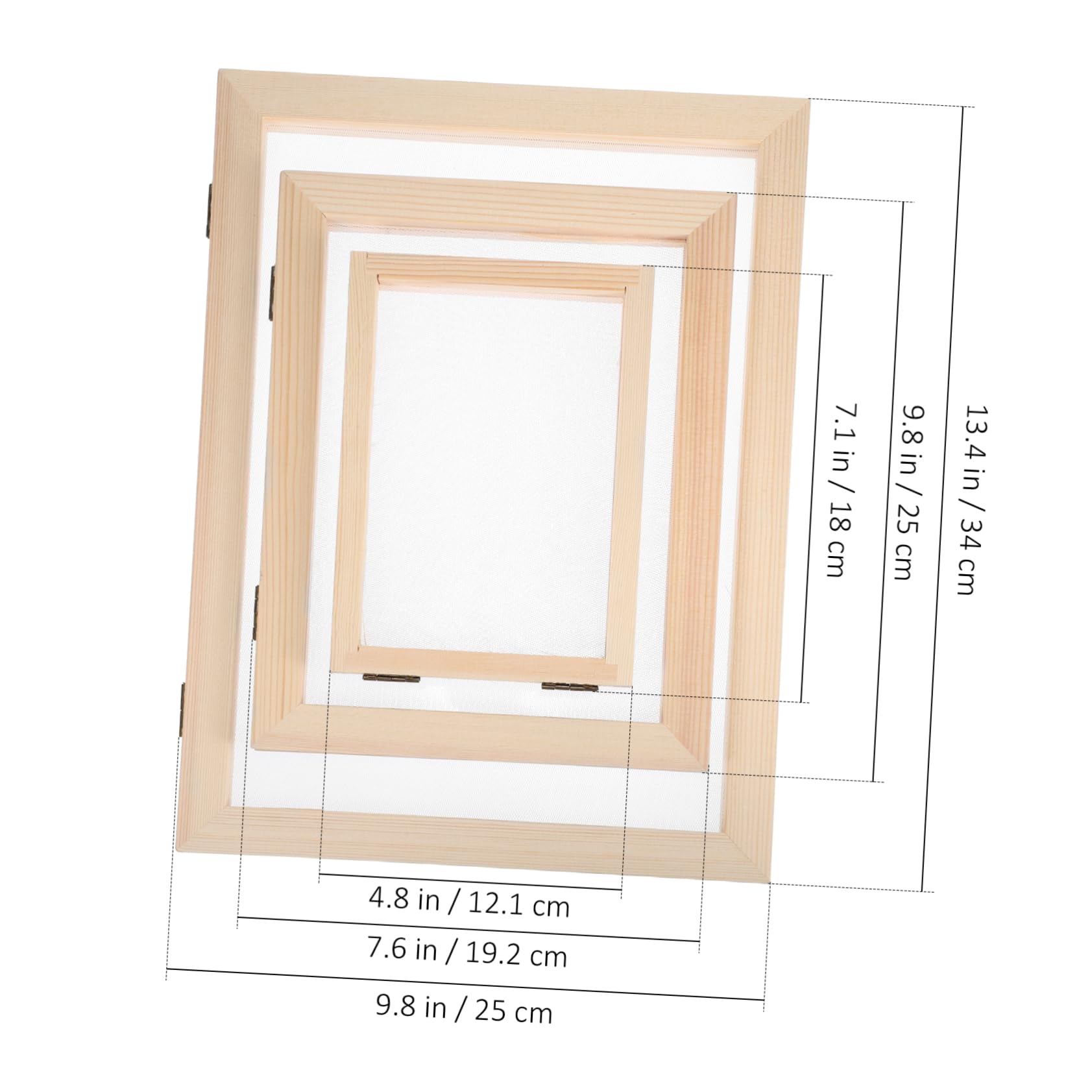 JEWEDECO Versatile Paper Making Screen Set Paper Making Supplies Wooden Frame Screen DIY Craft Kit