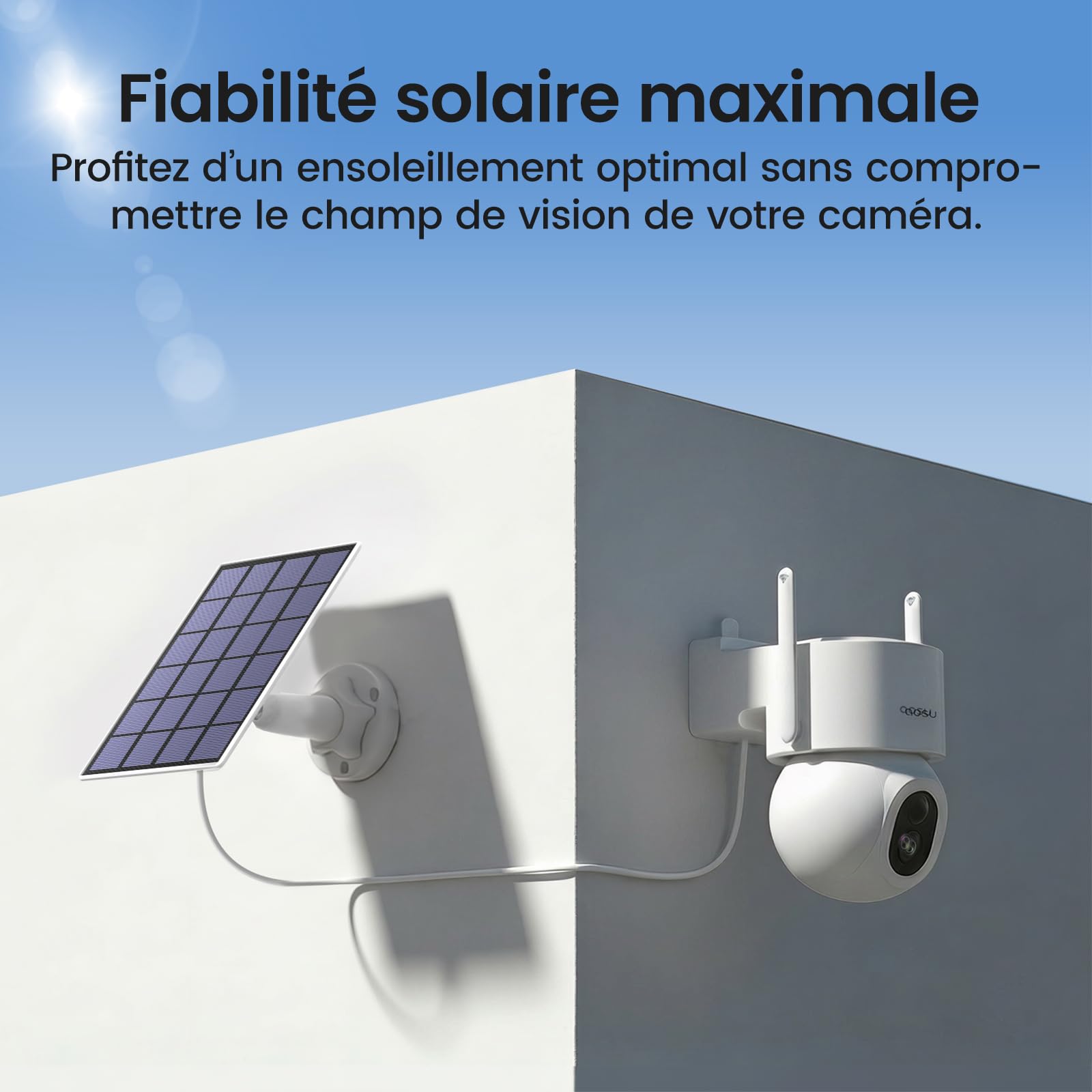AOSU 4K D1 Max Caméra Surveillance WiFi Extérieure Sans Fil Solaire, 8MP UHD Kit 6 Caméras + aosuBase 2.0, Extensible à 1 to, 360° Pan/Tilt Suivi Automatique Détection PIR + IA Vision Nocturne Couleur