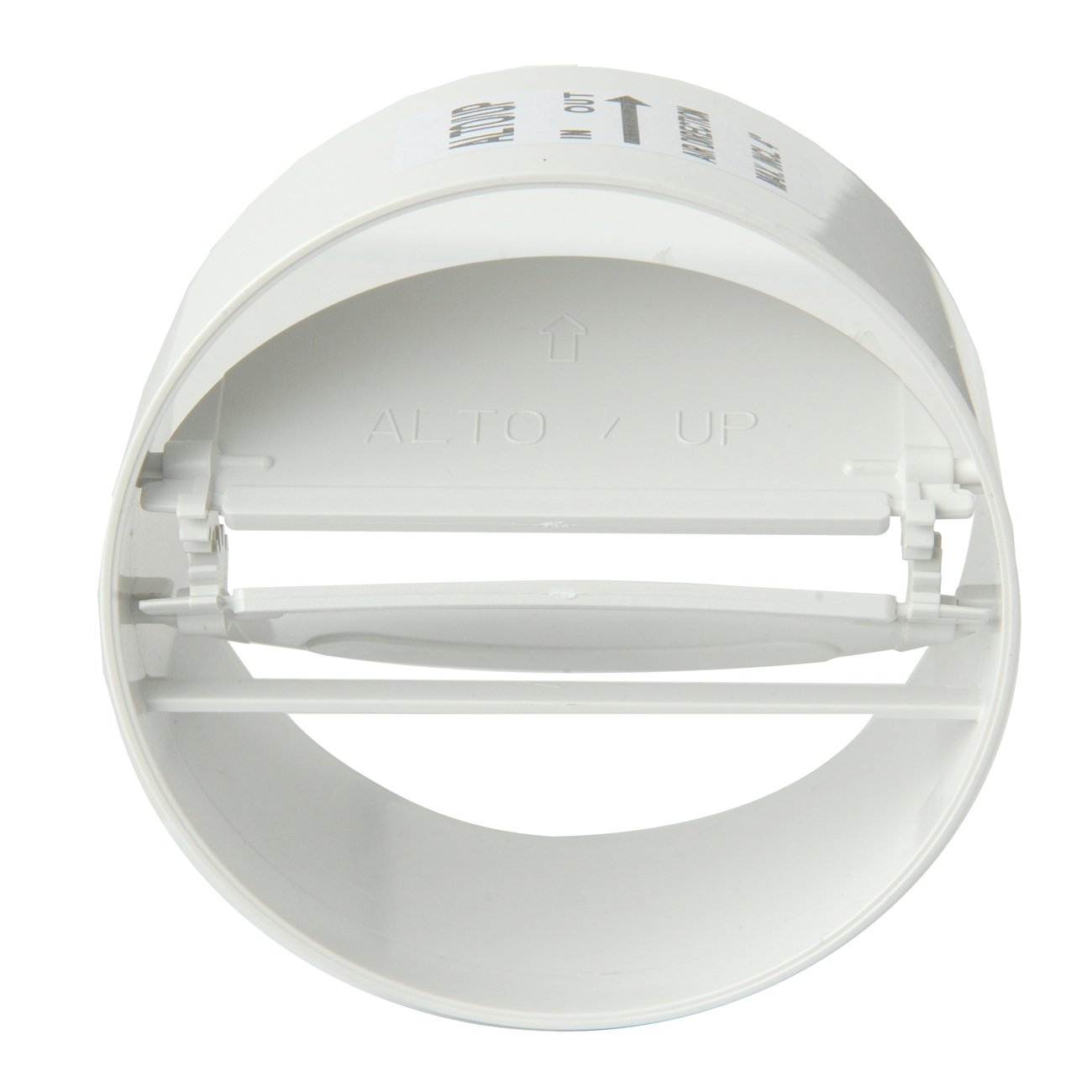 La Ventilazione VLG100B Valvola a Farfalla di Non Ritorno Aria in ABS con Guarnizione Compensativa, per Tubi Diametro 100-110 mm, Bianco