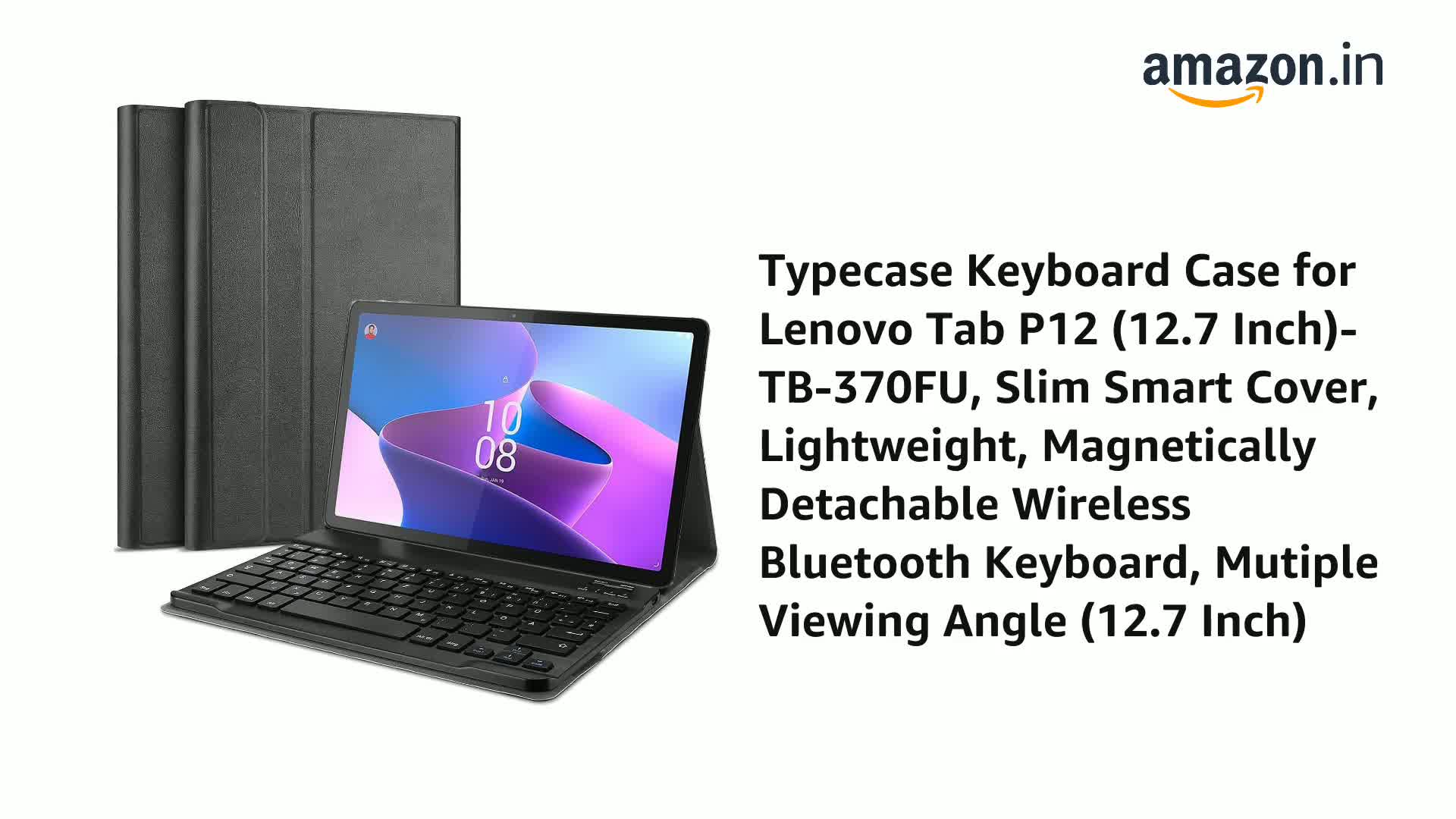 typecase Keyboard Case for Lenovo Tab P12 (12.7 Inch) with Pen