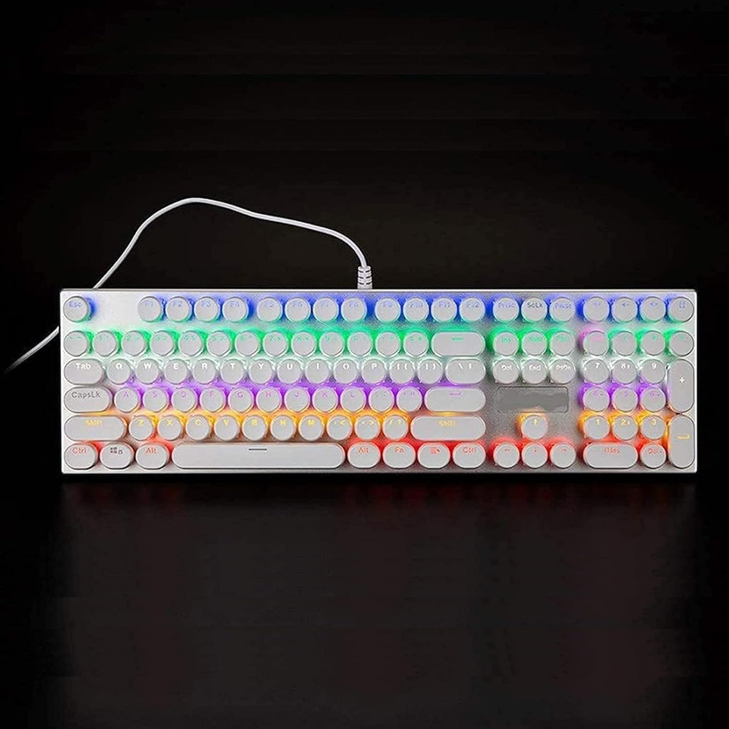 Klawiatura mechaniczna i myszek combo, przełączniki Blue Red Switch, 104 klawisze RU/US, przewodowa klawiatura gamingowa Anti-ghost RGB/Mix Podświetlenie LED B(