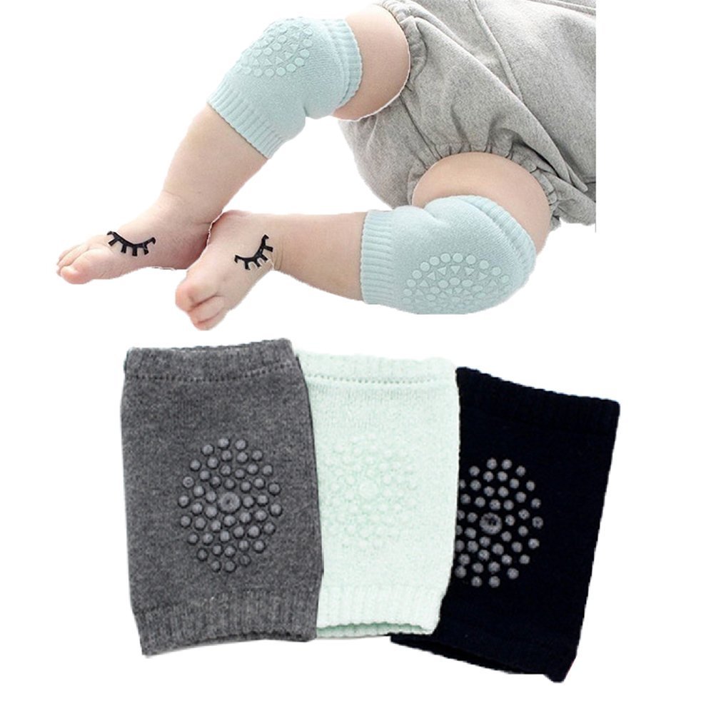 New Safety Pairs Infant Toddler Baby Knee Pad Crawling Safety Protector Crawling Protective Knee/Elbow Pads for Toddler Baby Infant Kids (Dark Grey)