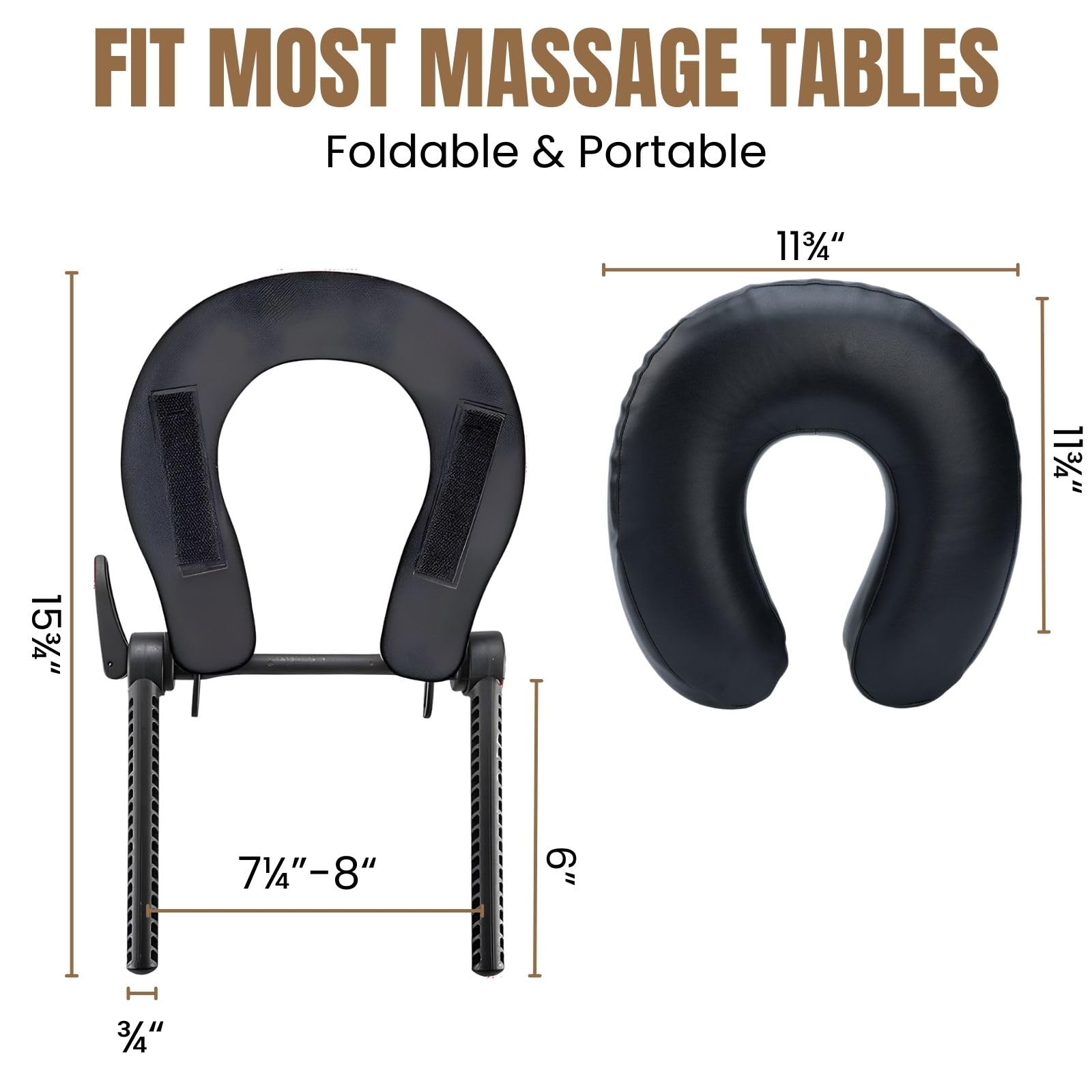 Soporte para masaje facial con cojín para la mesa de masaje, se adapta a la mayoría de mesas de masaje, espuma viscoelástica, ajustable 2