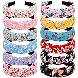 VELSCRUN 12 Pack Flower Headbands for Women, Multiple Colors, One Size Fits All Fabric, Wide Application, Ideal Gift