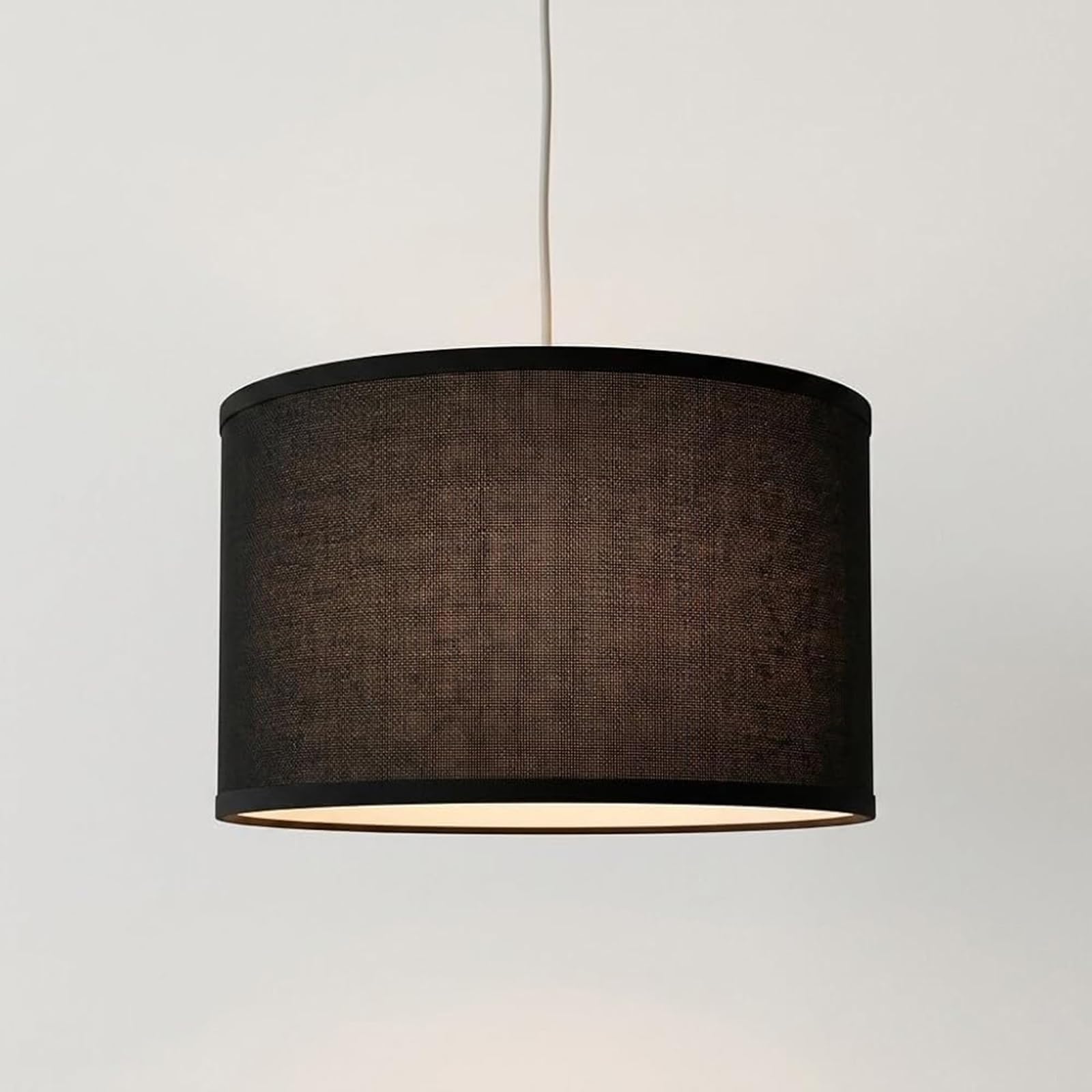 ZEONX 12" (30cm) Black Linen Drum Lamp Shade – Medium Lampshade for Ceiling Lights, Table & Floor Lamps, Compatible with E26 and E27, Easy Fit for Living Room, Bedroom, Office, Kitchen & Hallway