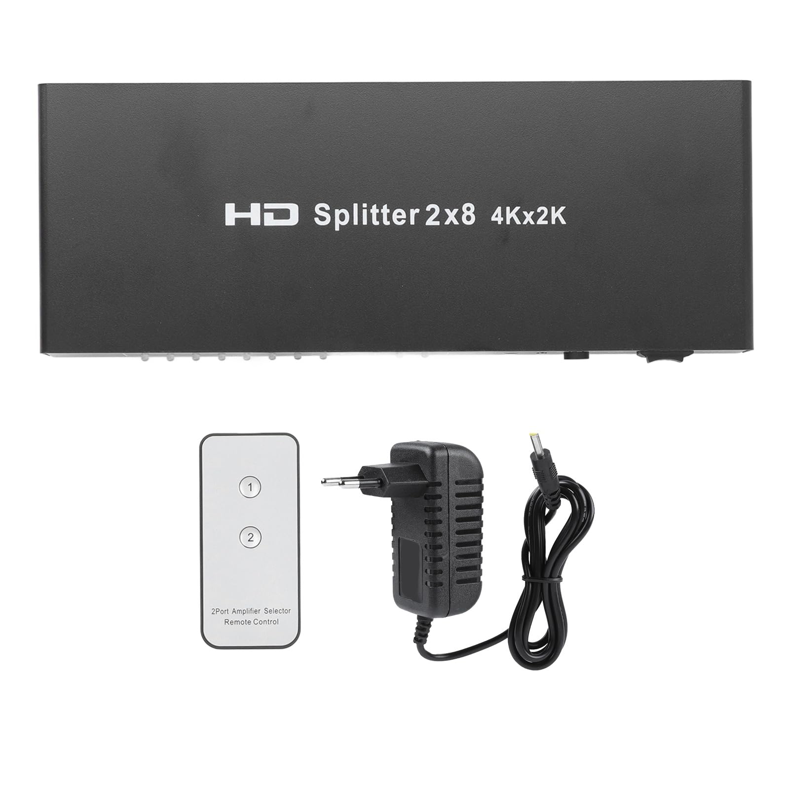 Splitter HDMI 2 Ingressi e 8 Uscite, Interruttore HDMI Diviso, 4K 2 Ingressi 8 Uscite Commutatore HDMI Selettore Commutatore Video con Telecomando, Commutazione Automatica (Spina