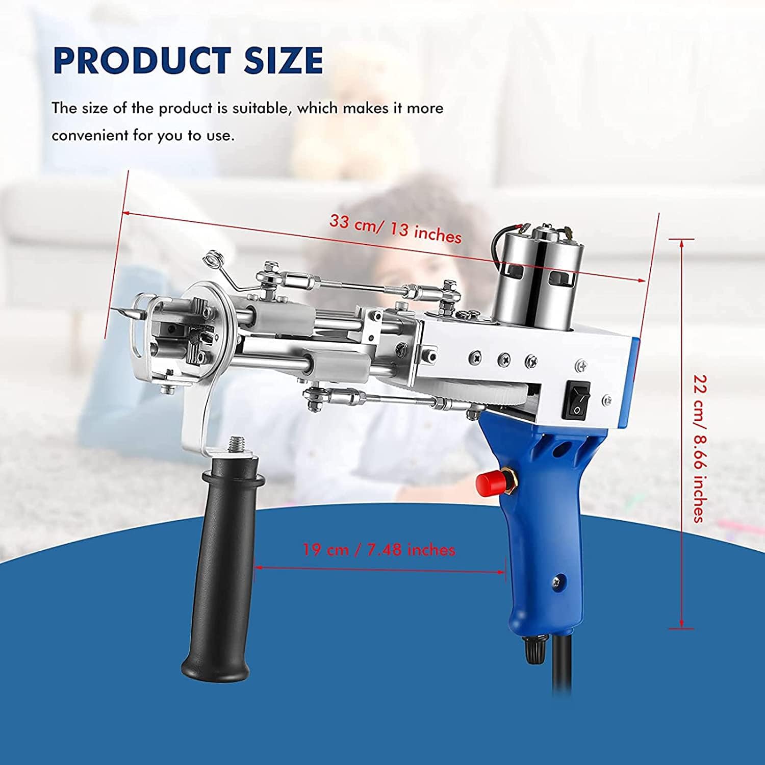 Tufting Gun 2 in 1 Cut Pile Loop Pile Rug Gun Machine Starter Kit Rug Tufting Kit Electric Tufting Gun Carpet Weaving Flocking Machine,Industrial Embroidery Machine,100-240V