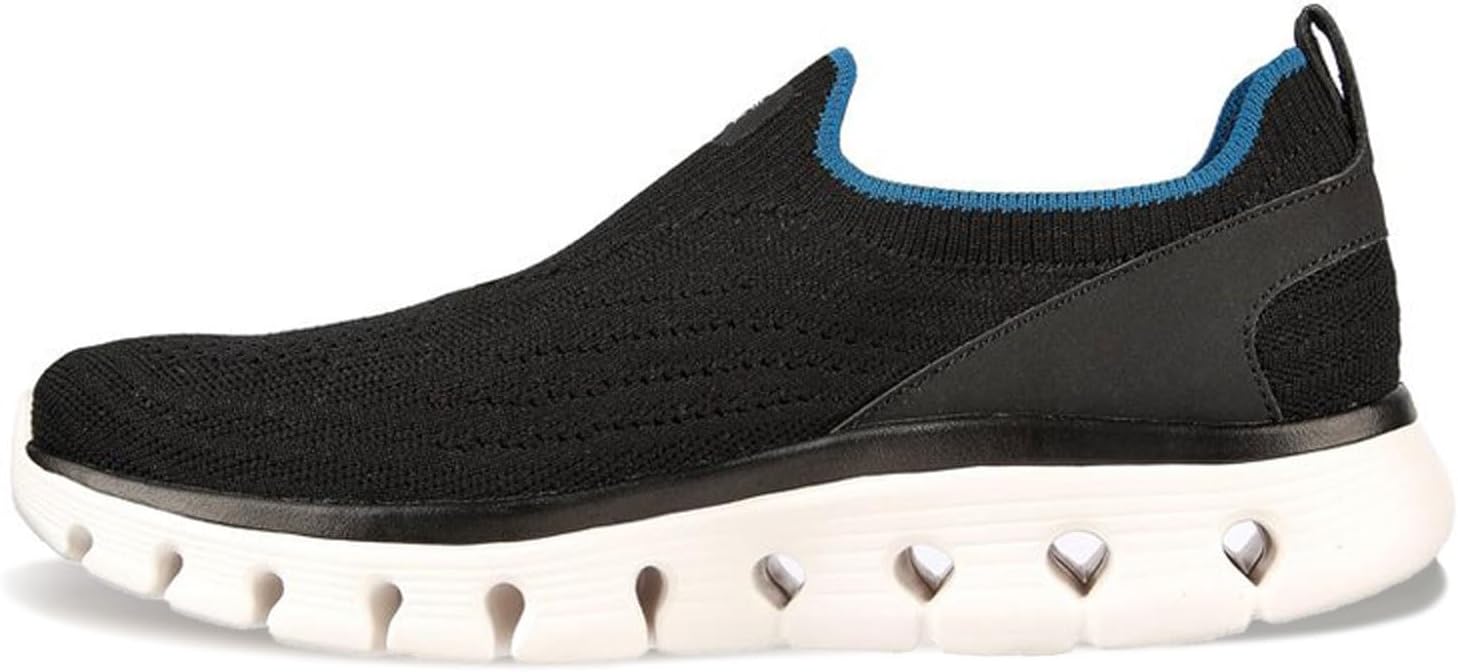 Skechers Go Walk Glide-Step Flex - Dazzling Black/Blue 6 B (M)