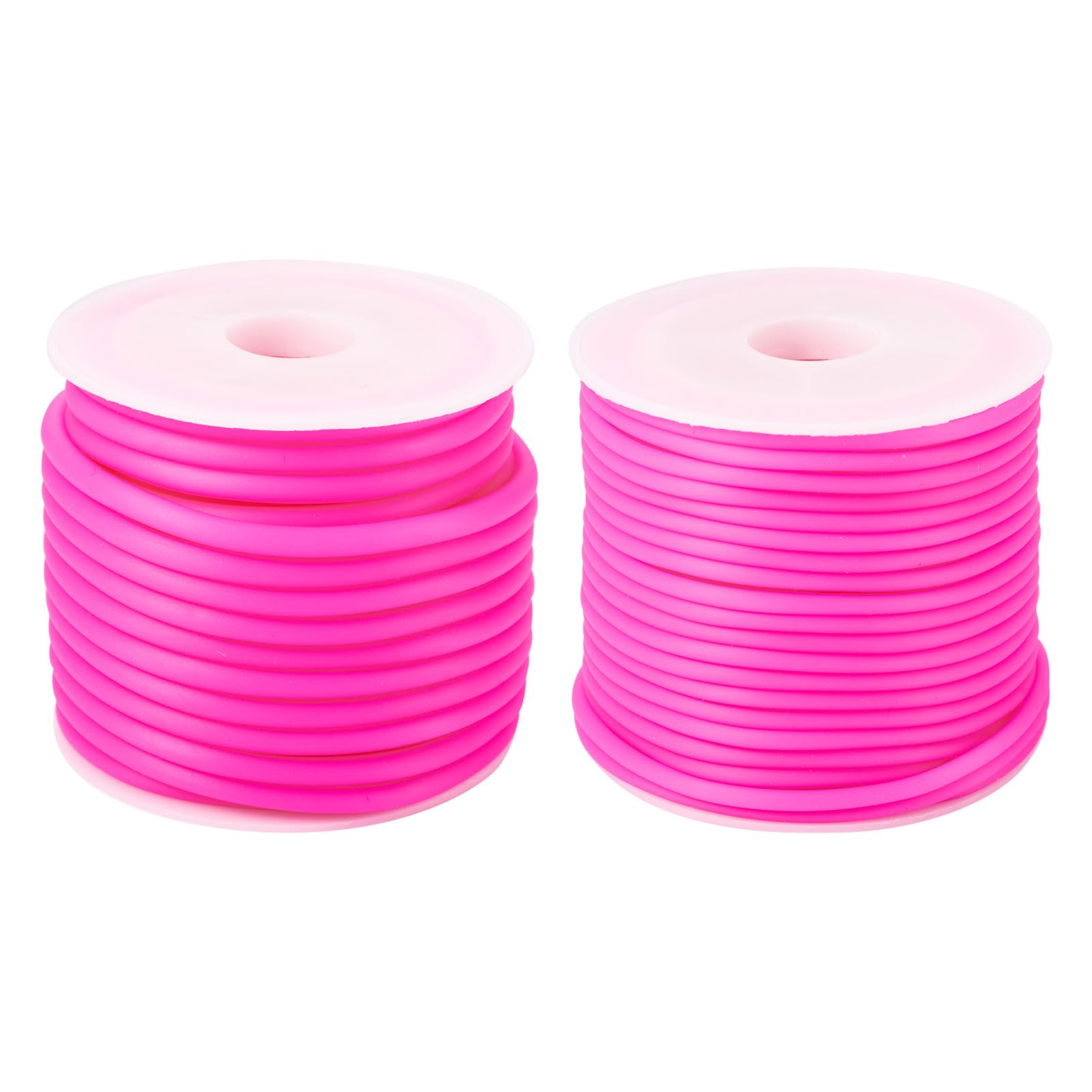Bestewelry 2 Rolls Hollow Pipe Tubuing Rubber Cord 2mm 3mm Round Tube Cords Strings for Memory Wire Necklace Bracelet Knitting Jewelry Making Decoration