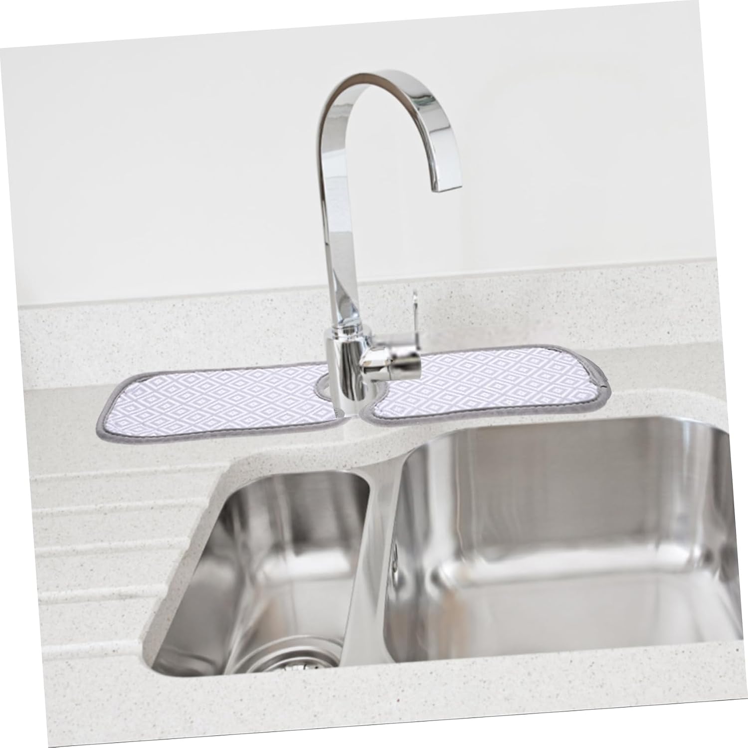 KICHOUSE Faucet Water Guard Mat Super Absorbent Kitchen Sink Drying Pad for Moisture Control Prevents Splashes Easy to Clean Large Kitchen Accessory