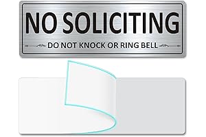 (2-Pack) No Solicitors Sign for Front Door - Self-Adhesive Metal Yard Signs