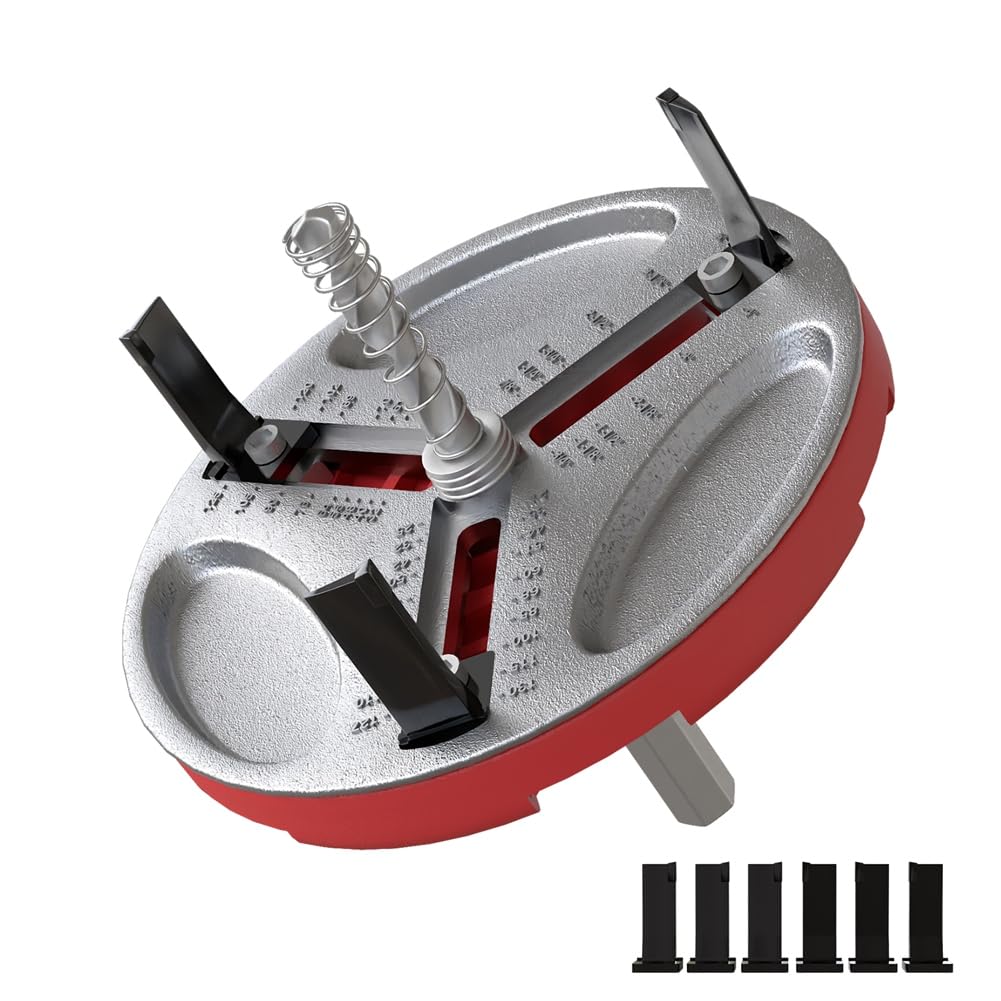 Jnchdghwa Gray & Red Adjustable Round Hole Saw Cutter For Woodworking, Punching Tool Drill Bits Set For Plastic, Gypsum Board, Aluminum Board