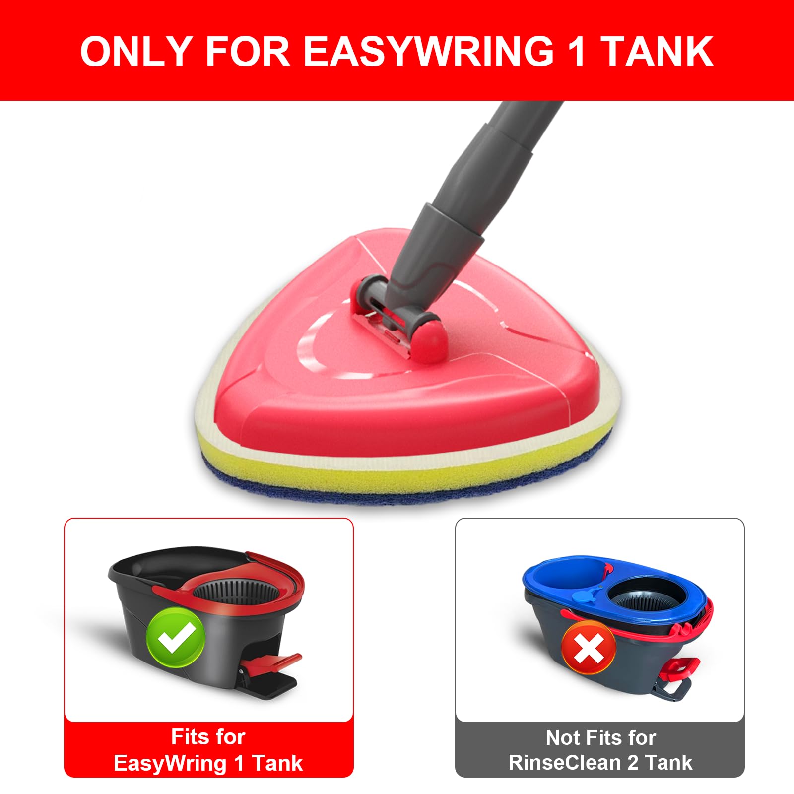 2 Stuks Vervangingshoes voor Vileda Turbo Spin Dweil, Dweil Vervangingskoppen met 2 Schrobborstels 1 Basis en 1 Adapter voor Badkamer, Keuken, Glas en Verschillende Harde Vloeren