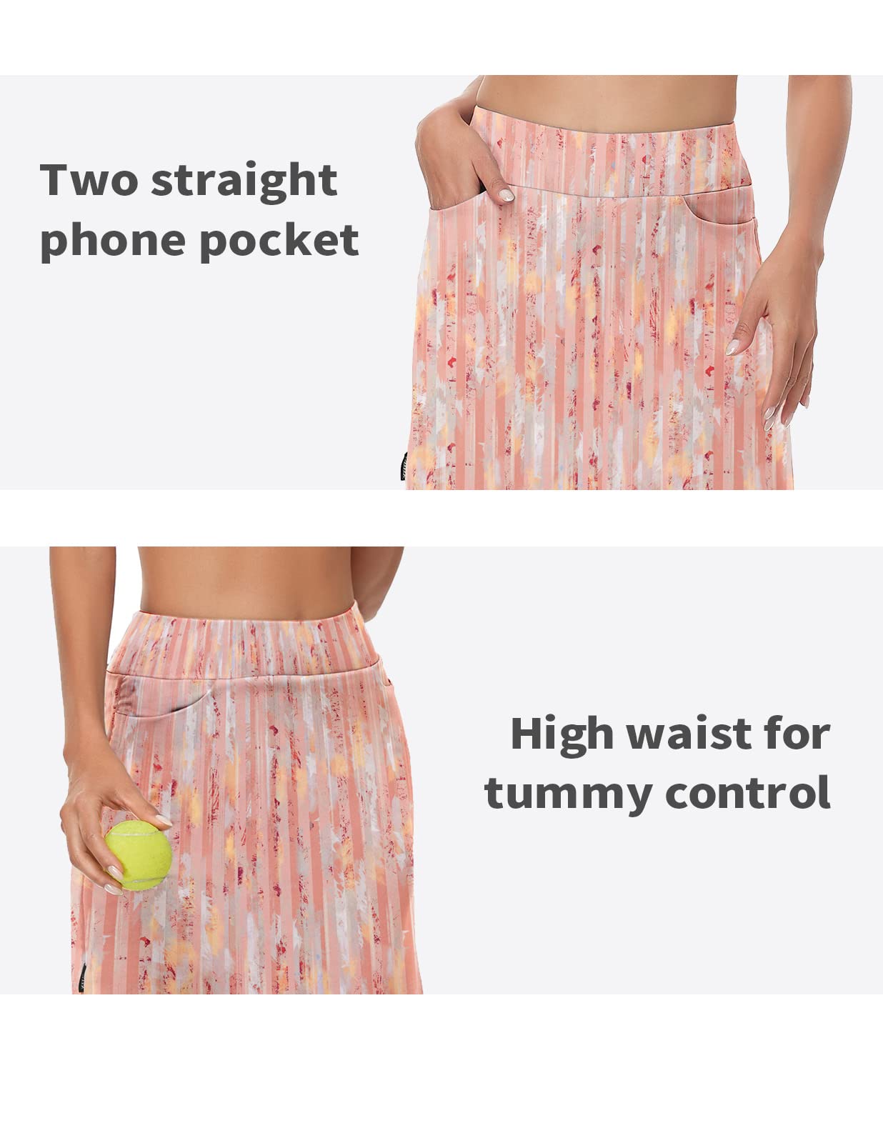 Soneven Jupe de Pantalon pour Femme - Longueur Genoux - Courte - Jupe de Tennis - Jupe de randonnée - avec Poches et Cordon de Serrage réglable