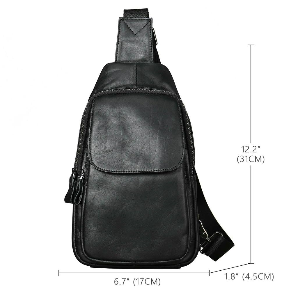 WLDMA męska torba na klatkę piersiową z prawdziwej skóry torba crossbody torba podróżna na co dzień miękka skóra bydlęca klatka piersiowa dla mężczyzn prezent