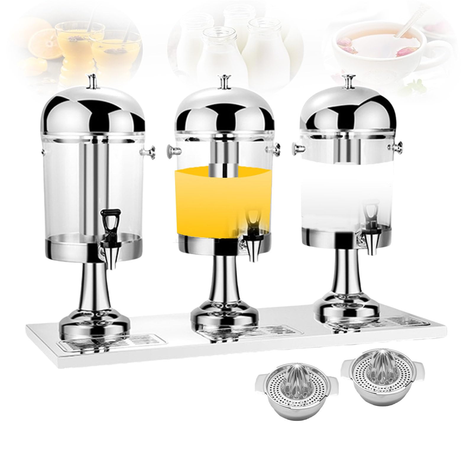 asdchZen Commercial Beverage Dispenser 24L, Chillers & Water Fountains, Stainless Steel Cold & Warm Beverage Dispenser For Soy Milk, Juice, Coffee, Flower Tea, Oils,Silver
